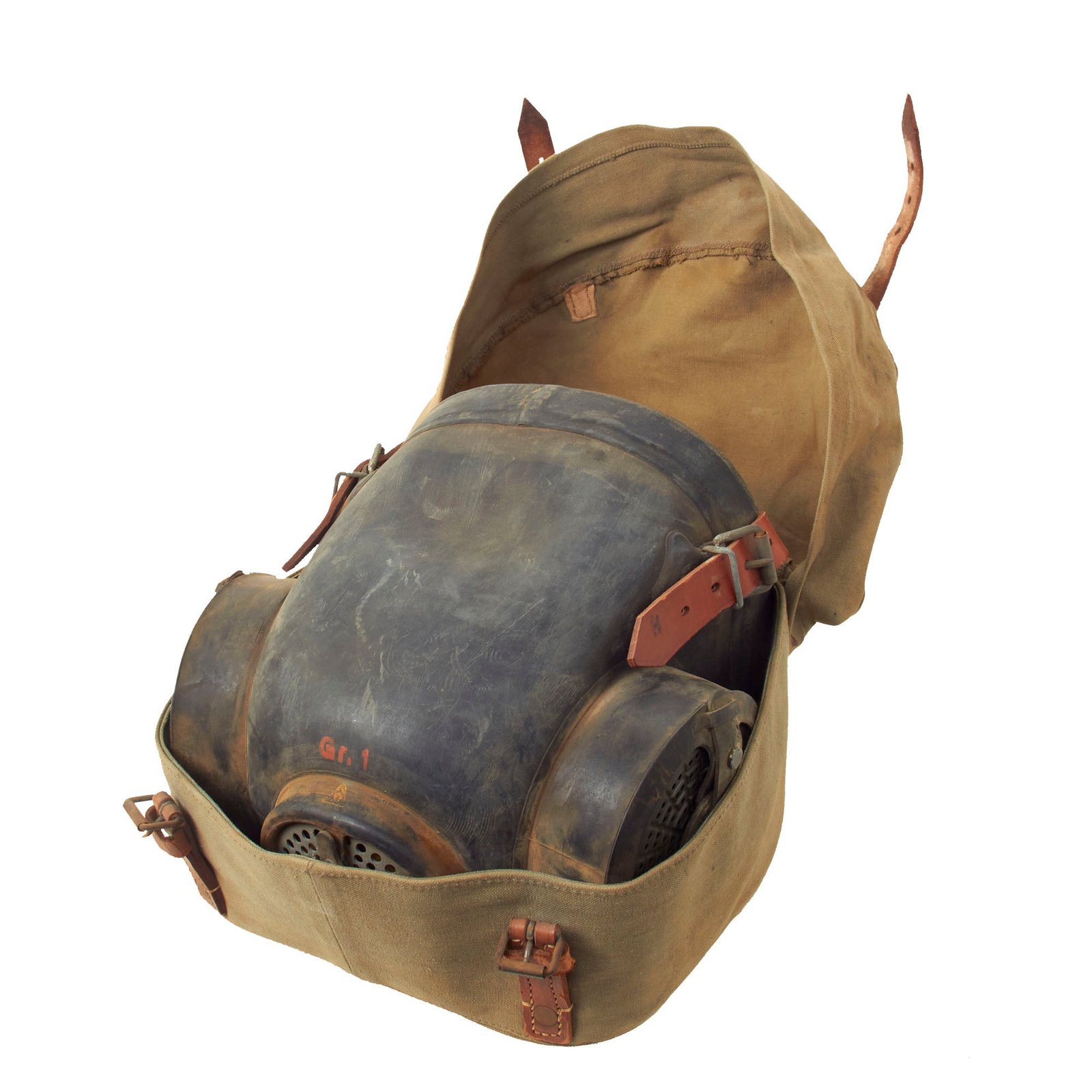 Buy Original German WWII Size 1 Horse / Mule Gas Mask With Carry Case by Draeger - dated 1940 | Original Firearms Antique For Sale