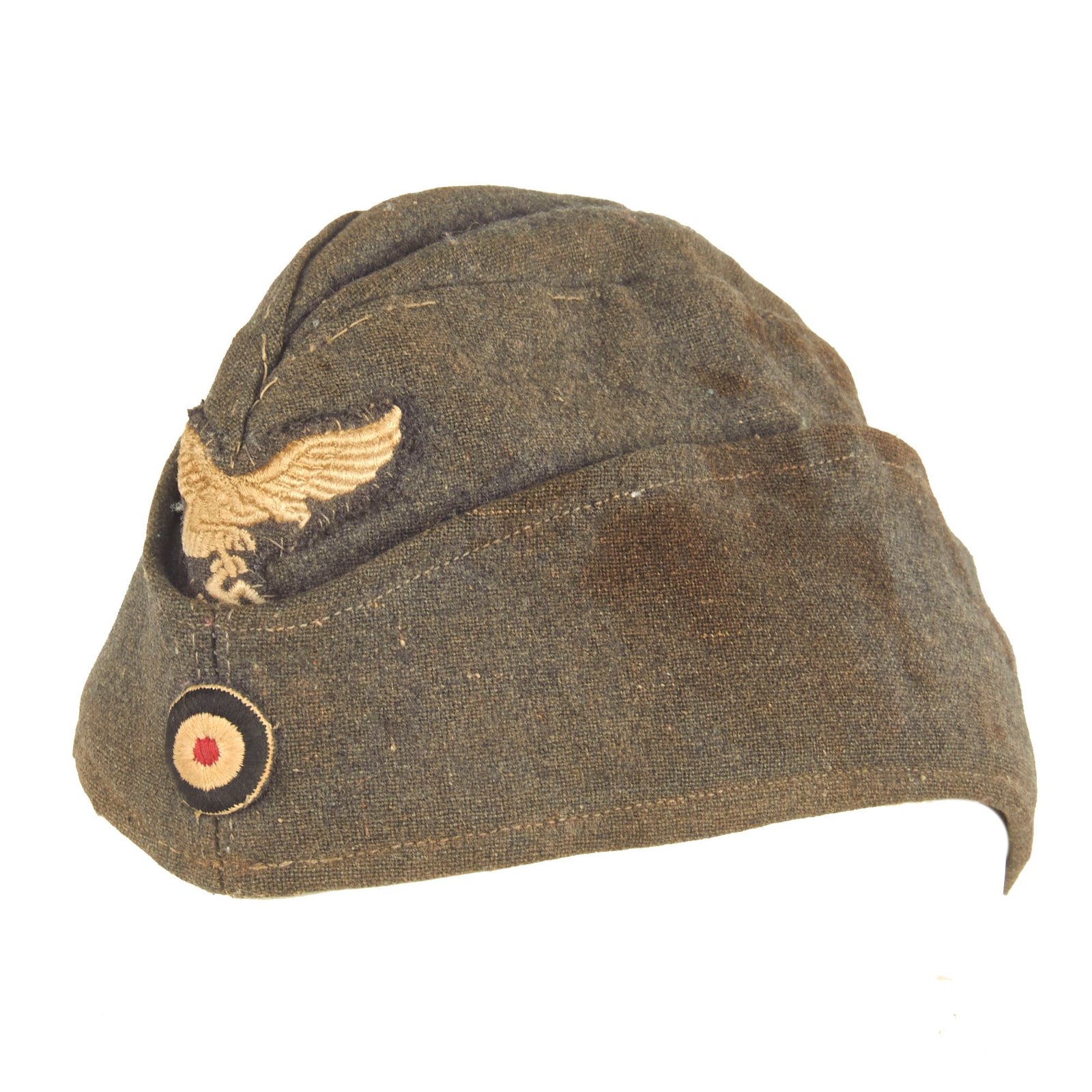 Buy Original German WWII Service Worn Luftwaffe EM-NCO M38 Overseas Wool Cap | Original Firearms Antique For Sale