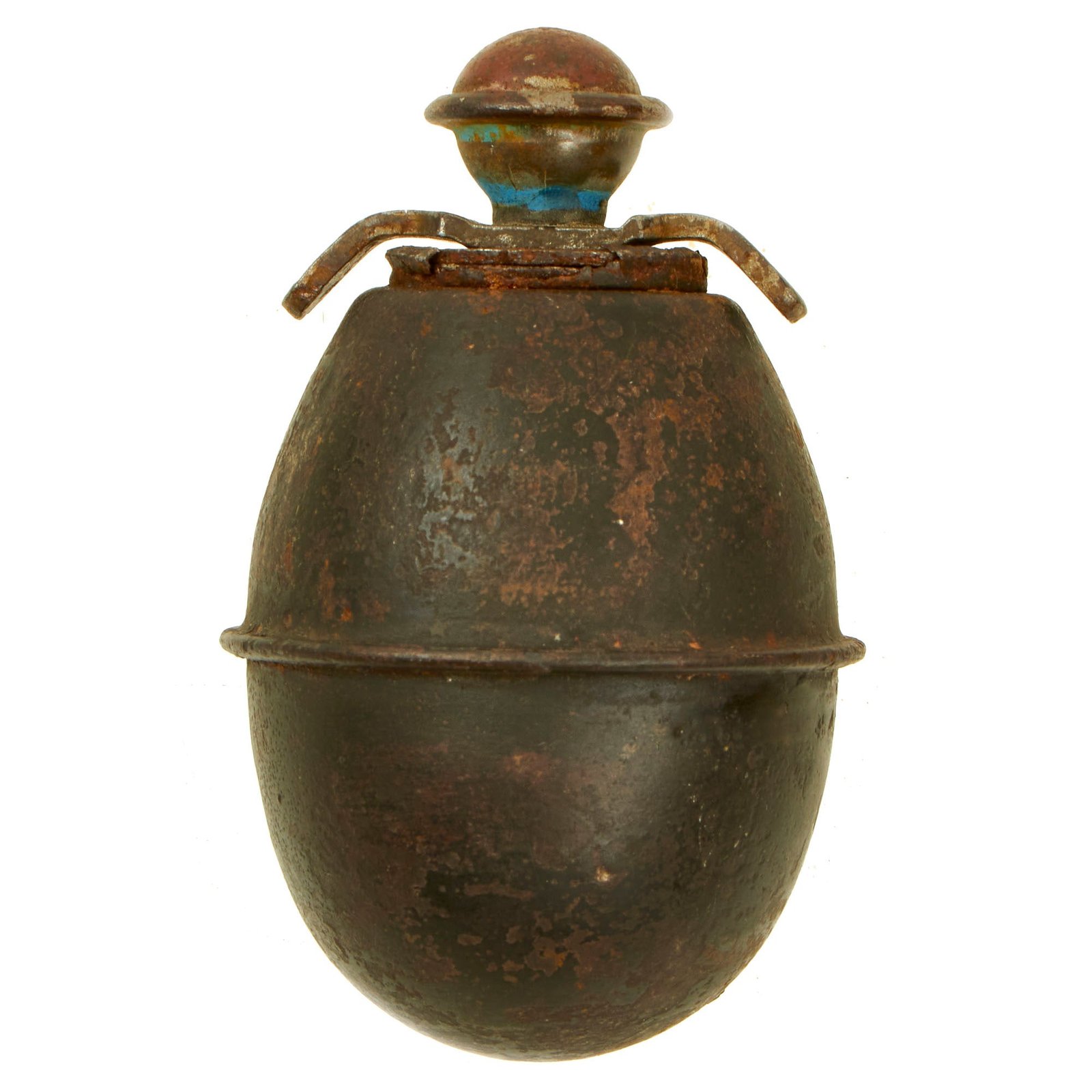 Buy Original German WWII Model 39 Egg Hand Grenade Dated 1944 with Original 1942 Dated Fuze & Wings - Inert Eierhandgranate | Original Firearms Antique For Sale