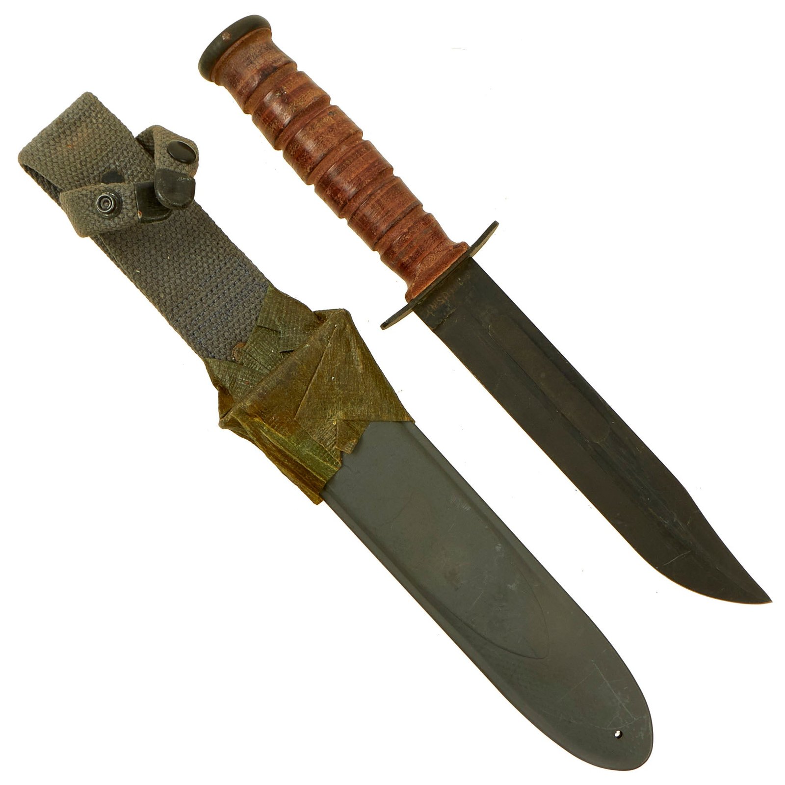 Buy Original U.S. WWII Unissued Pre-1944 USN Mark 2 KA-BAR Fighting Knife by CAMILLUS with USN MK2 Scabbard | Original Firearms Antique For Sale