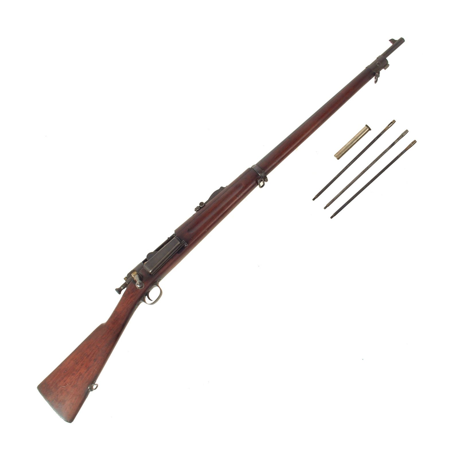 Buy Original U.S. Springfield M1896 .30-40 Krag-Jørgensen Rifle Serial 42977 with M1902 Rear Sight, Cleaning Rod & Oiler - Made in 1896 | Original Firearms Antique For Sale