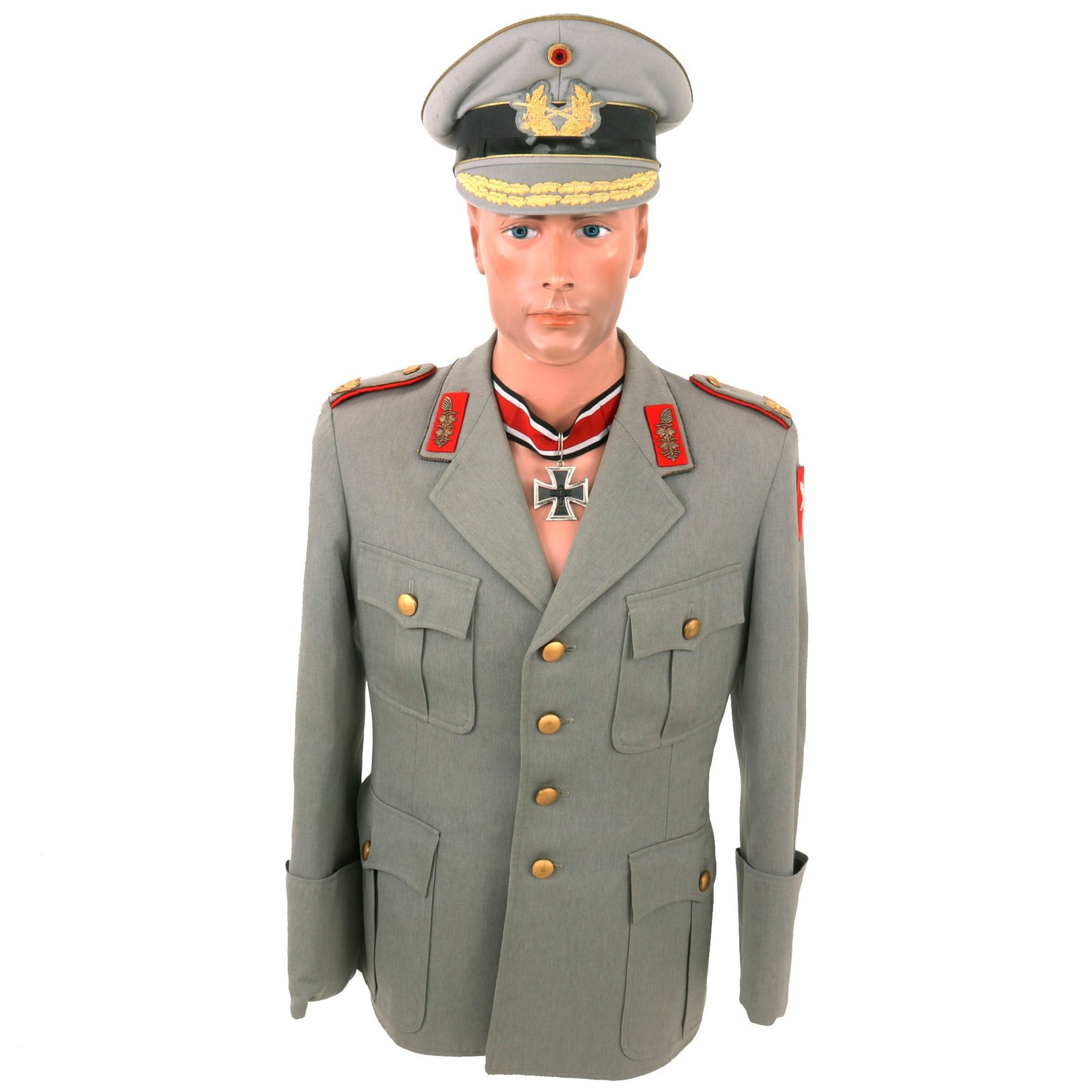 Buy Original West German Cold War Era Bundeswehr Panzertruppen Uniform Top and Visor Cap For Brigade General of Panzer Brigade 8 ”Lüneberg” With 1957 Version of Knights Cross -  Formerly Part of the A.A.F. Tank Museum | Original Firearms Antique For Sale