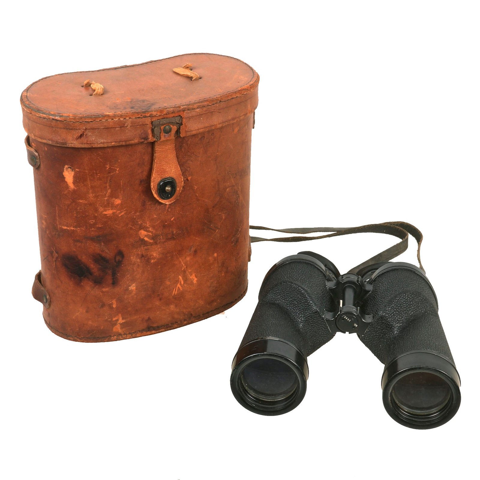 Buy Original U.S. WWII 7x50 M15 Binoculars with Eye Cups & Neck Strap in Leather Case | Original Firearms Antique For Sale