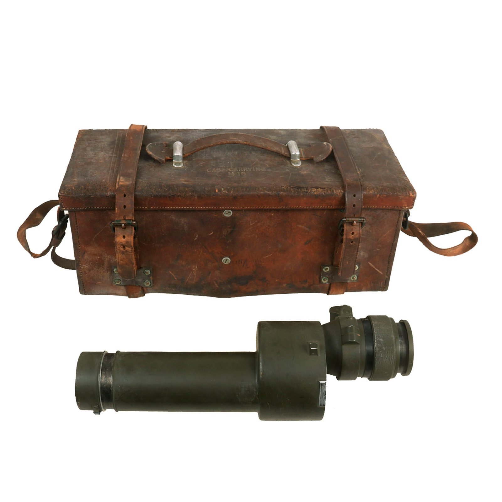 Buy Original U.S. WWII 1943 Dated M31 Eight Power Day Sight Tank Telescope With Original Leather Carry Box - Formerly A.A.F. Tank Museum Collection | Original Firearms Antique For Sale