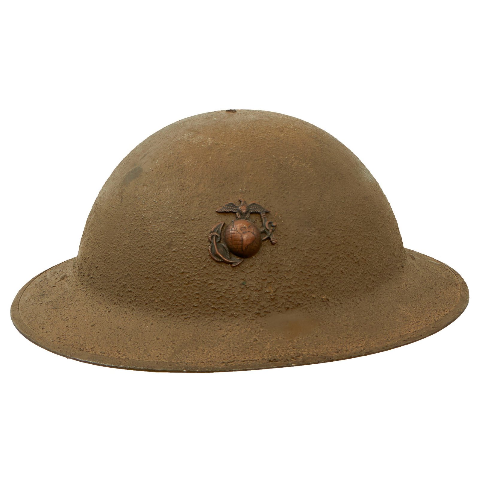 Buy Original U.S. WWI USMC M1917 Doughboy Helmet with Intact Liner - Featuring Period Correct Eagle, Globe and Anchor | Original Firearms Antique For Sale