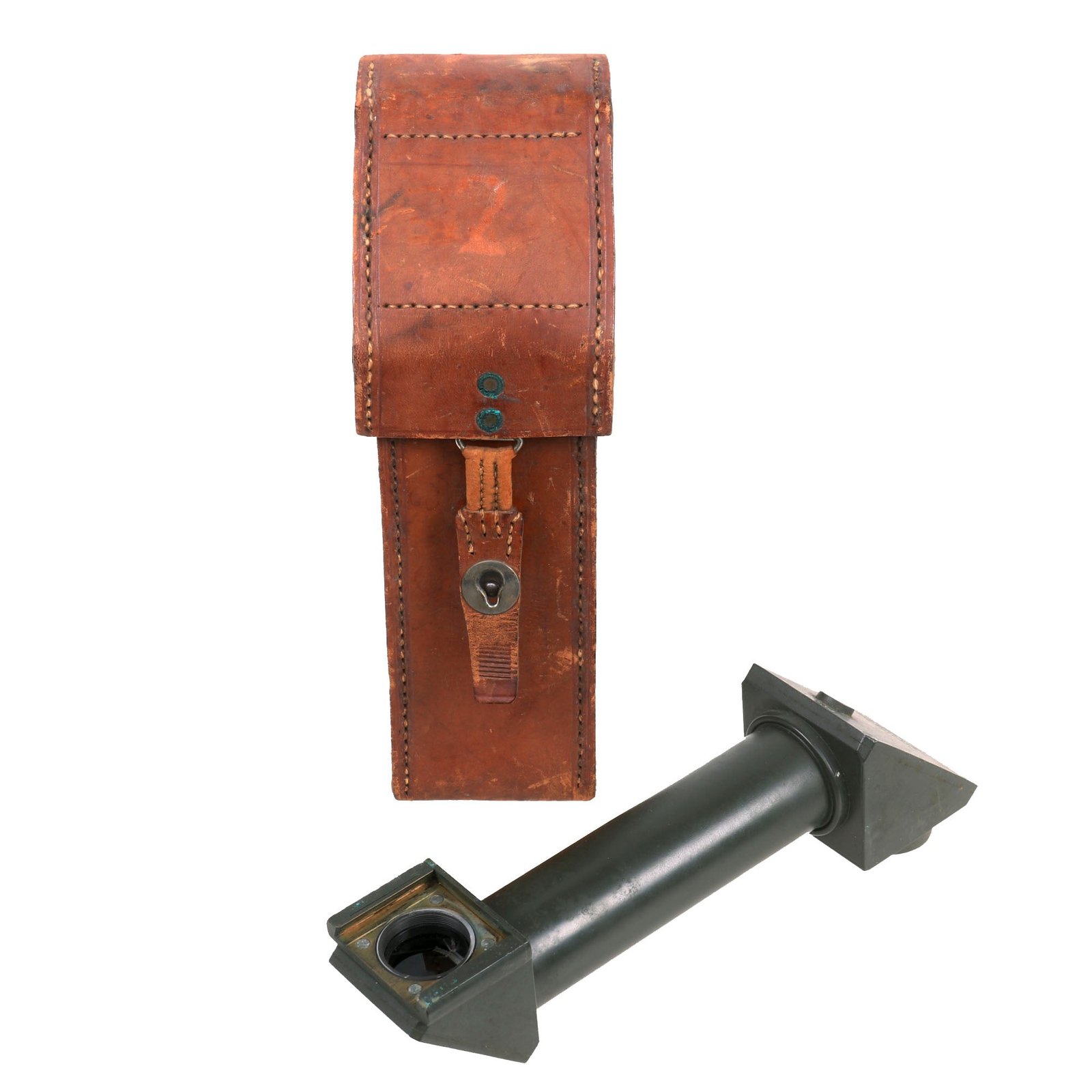Buy Original German WWII German RK31 Richtkreis 31 Artillery or Mortar Trench Periscope Adapter With 1936 Dated Leather Case - Formerly Part of the A.A.F. Tank Museum | Original Firearms Antique For Sale