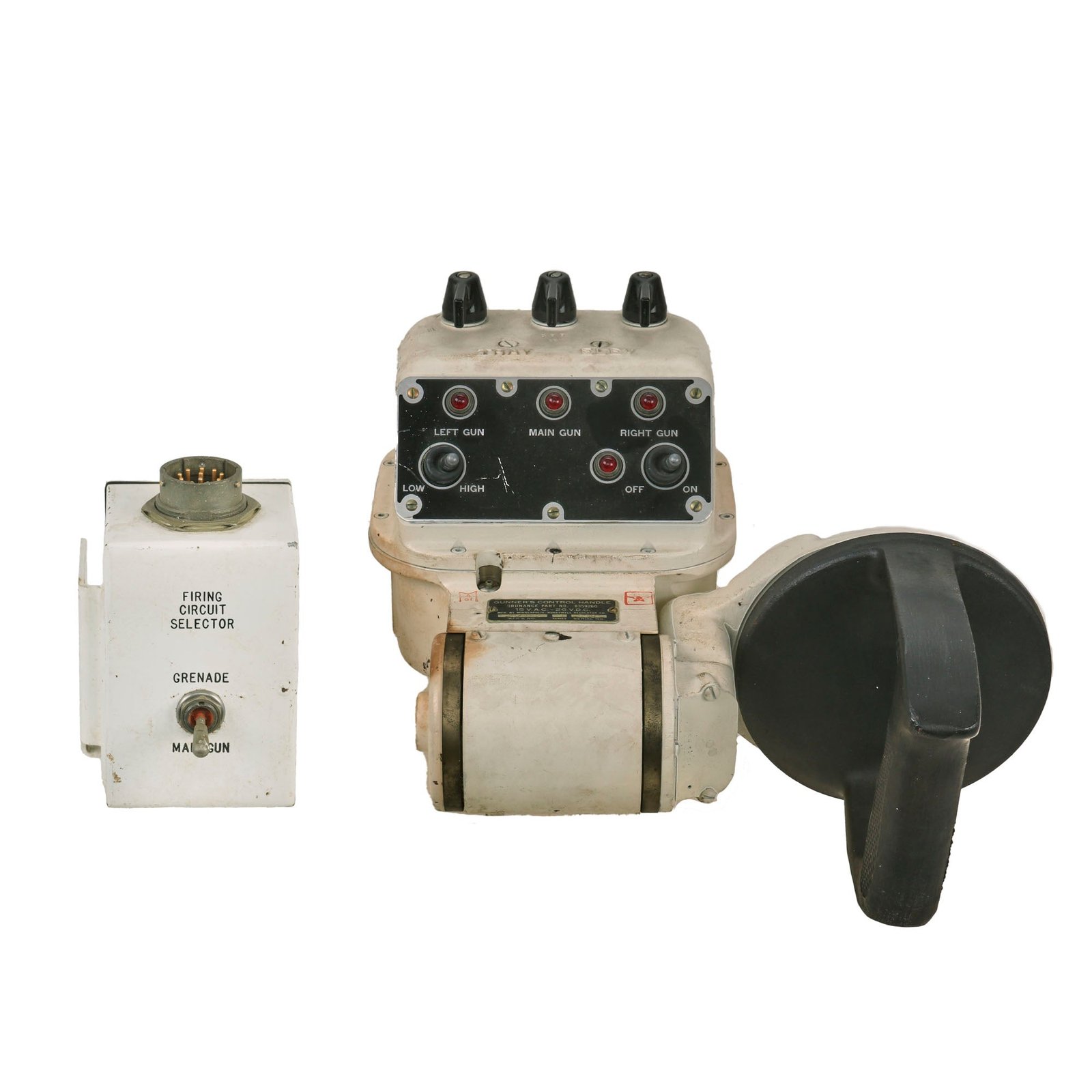 Buy Original U.S. Korean War Era M47 Patton Medium Tank Gunner’s Control Hande With Main Gun Firing Circuit Selector - Formerly Part Of A.A.F. Tank Museum | Original Firearms Antique For Sale