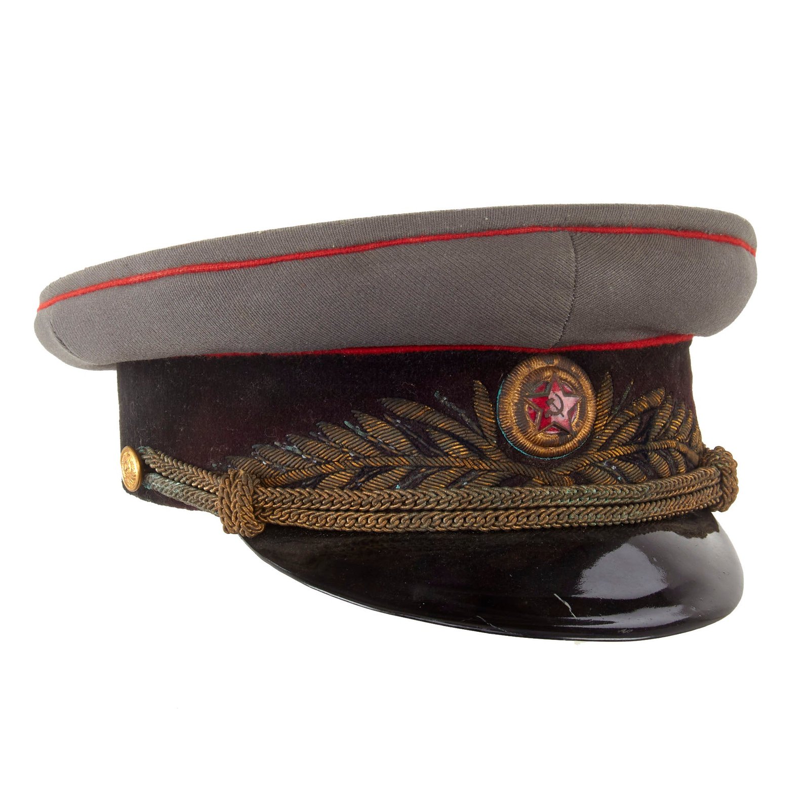 Buy Original Soviet Russian WWII RKKA Artillery and Tank General Officer M35 Peaked Visor - Formerly Part of the A.A.F. Tank Museum | Original Firearms Antique For Sale