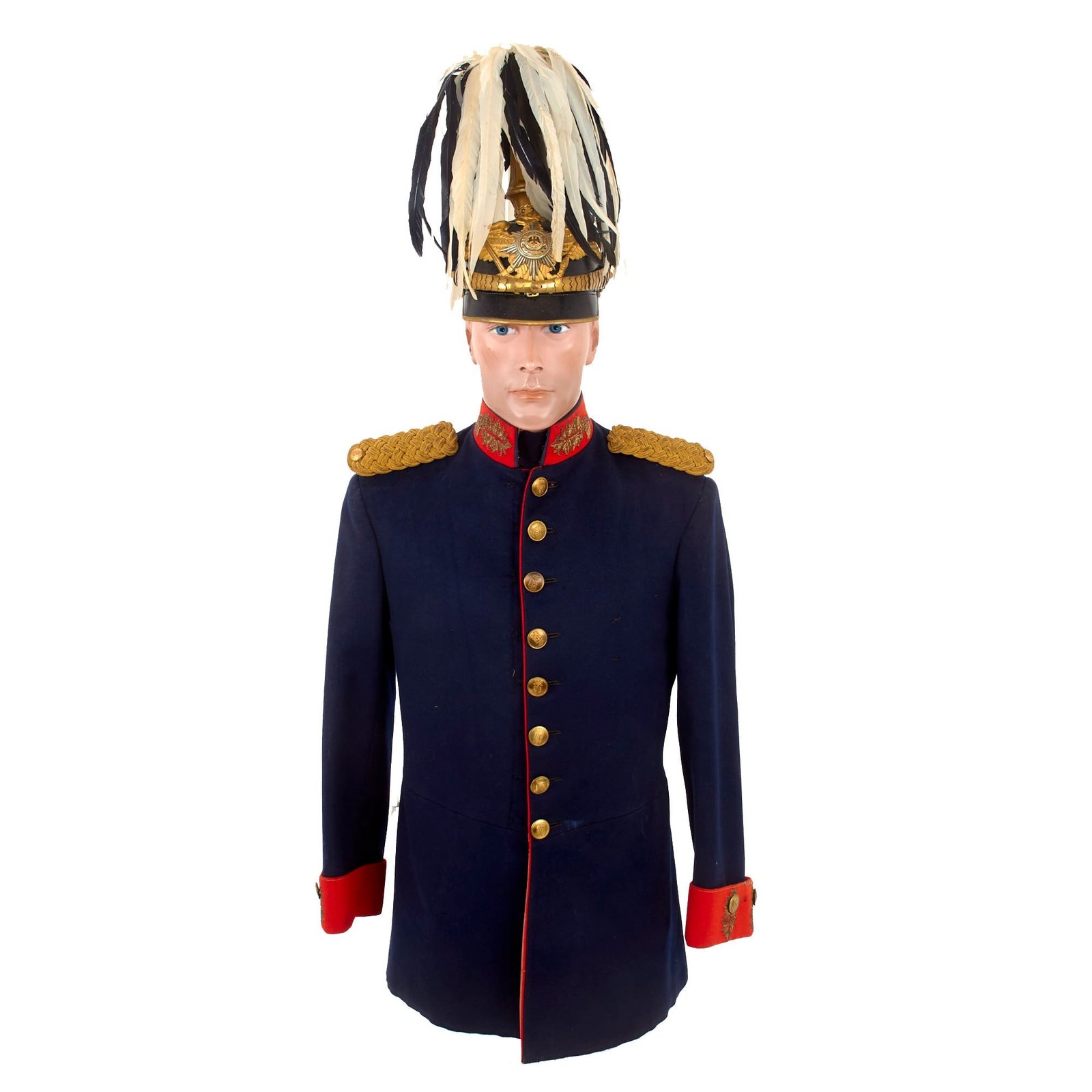 Buy Original Imperial German Pre-WWI Prussian Garde Korps Major General Uniform With M1886/1914 Pickelhaube Spiked Helmet and Plume - Formerly Part of the A.A.F. Tank Museum | Original Firearms Antique For Sale