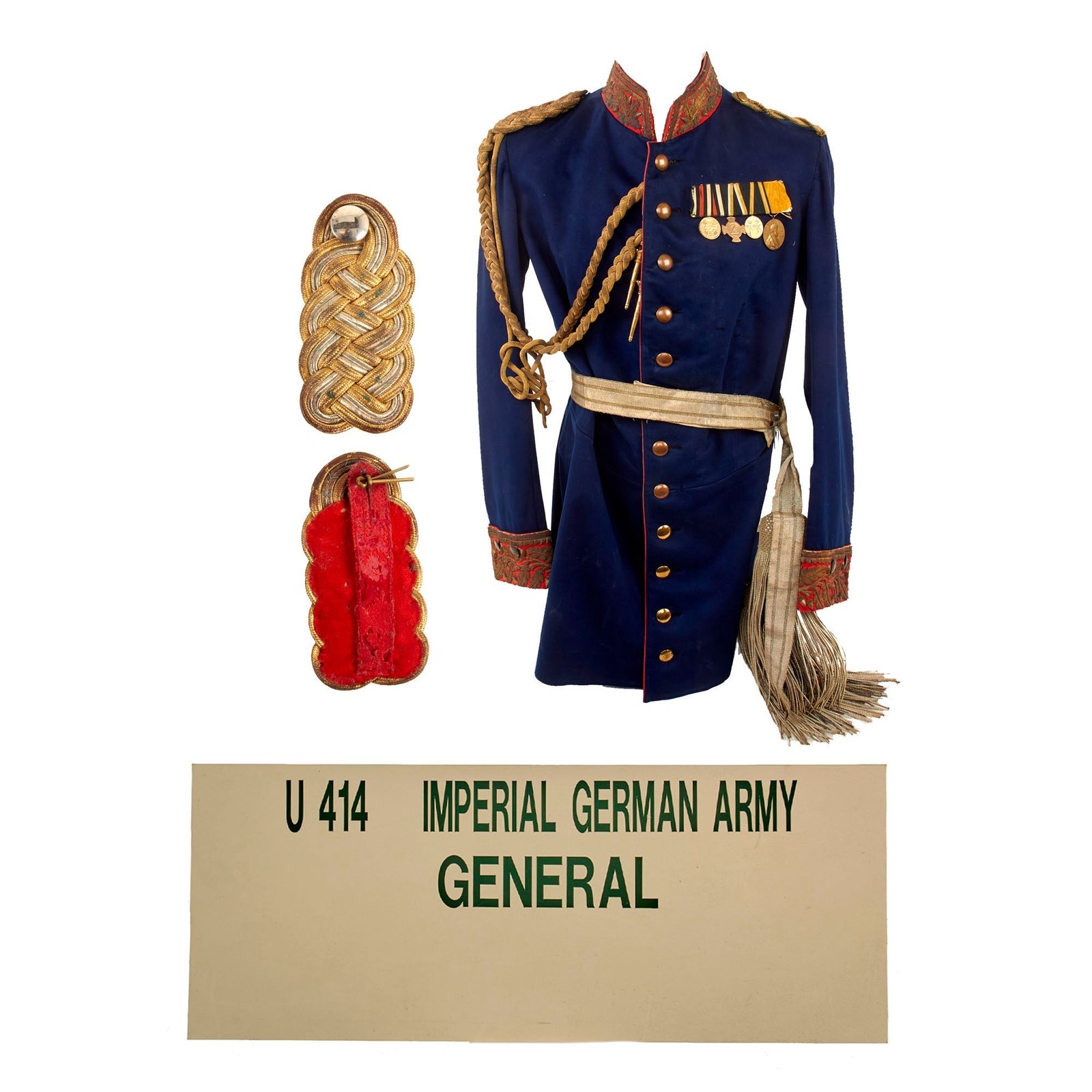 Buy Original Imperial German Pre-WWI Prussian Major General Uniform With Museum Sign - Formerly Part of the A.A.F. Tank Museum | Original Firearms Antique For Sale