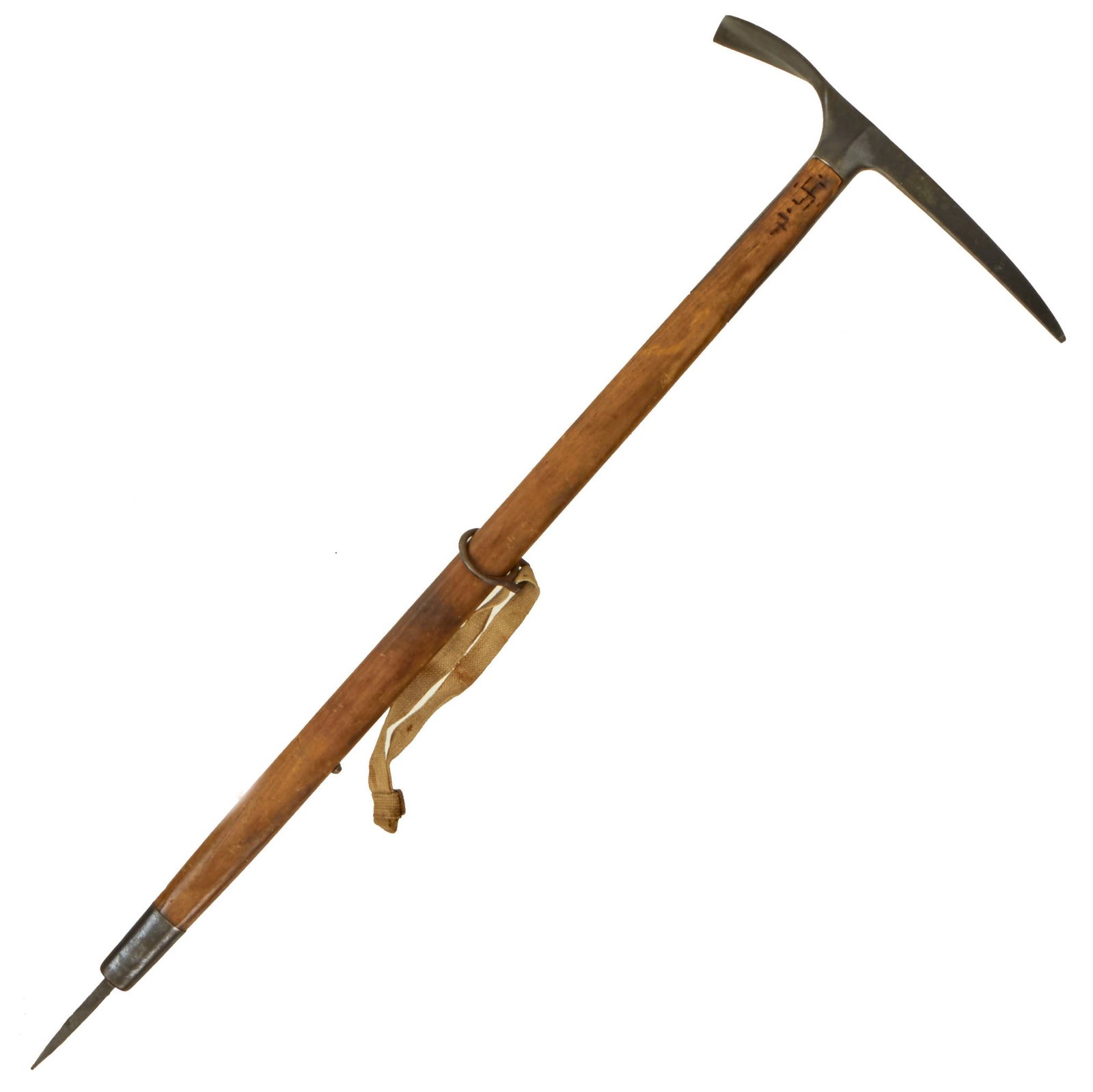 Buy Original German WWII Mountain Trooper Ice Axe with Wrist Strap | Original Firearms Antique For Sale