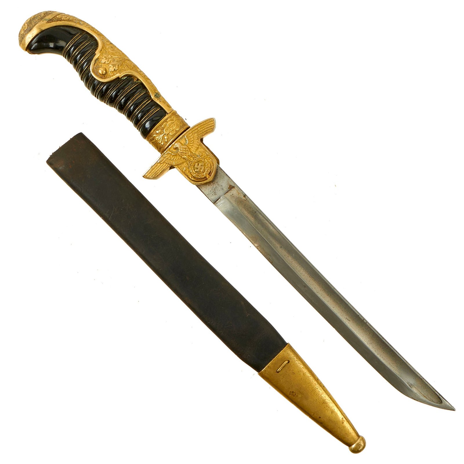 Buy Original German WWII Army Officer Dove Head Sword Converted by Paul Weyersberg Converted to Fighting Knife with Scabbard | Original Firearms Antique For Sale