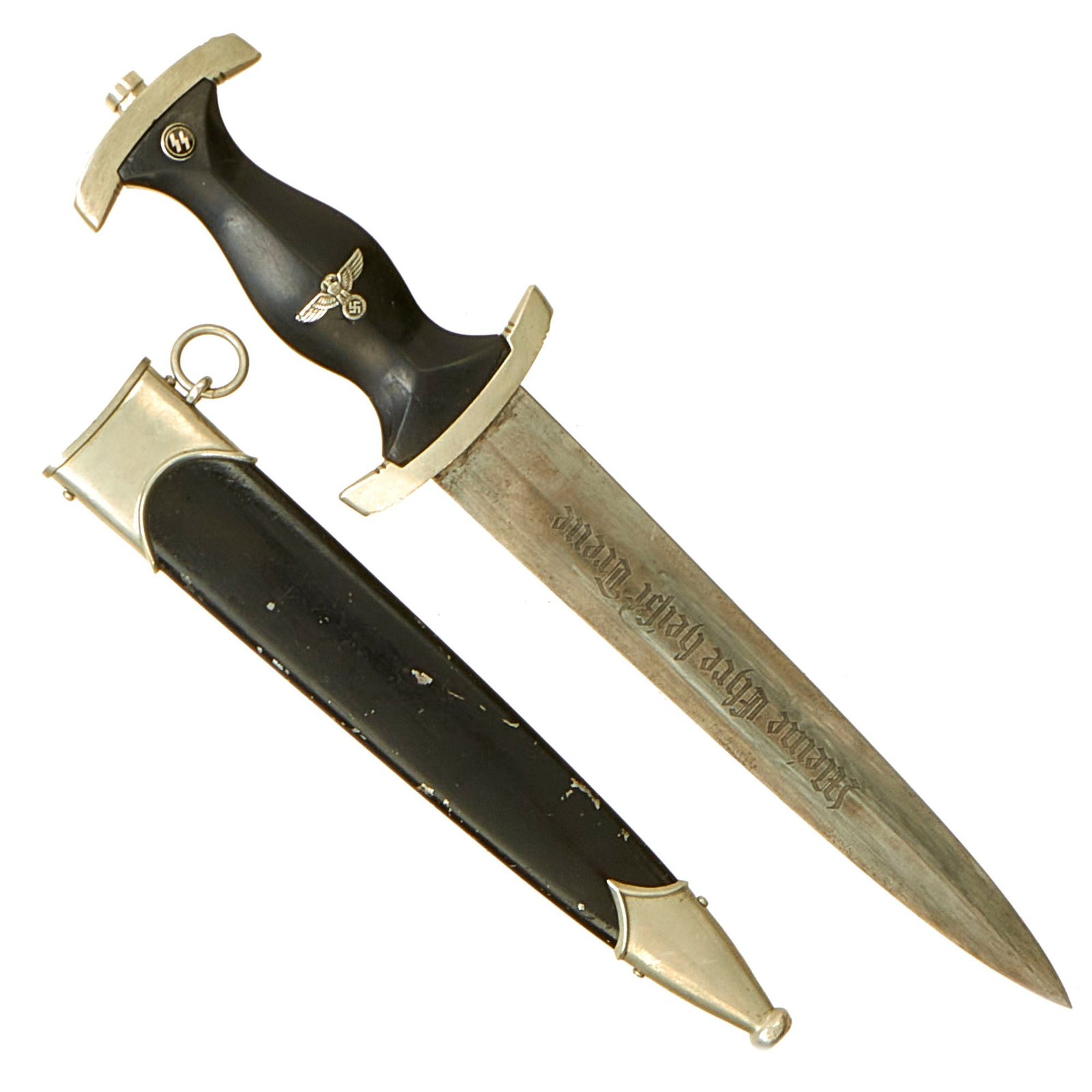 Buy Original German WWII Model 1933 SS Dagger by Robert Klaas with Scabbard - RZM M7/37 RZM 1051/38 SS | Original Firearms Antique For Sale