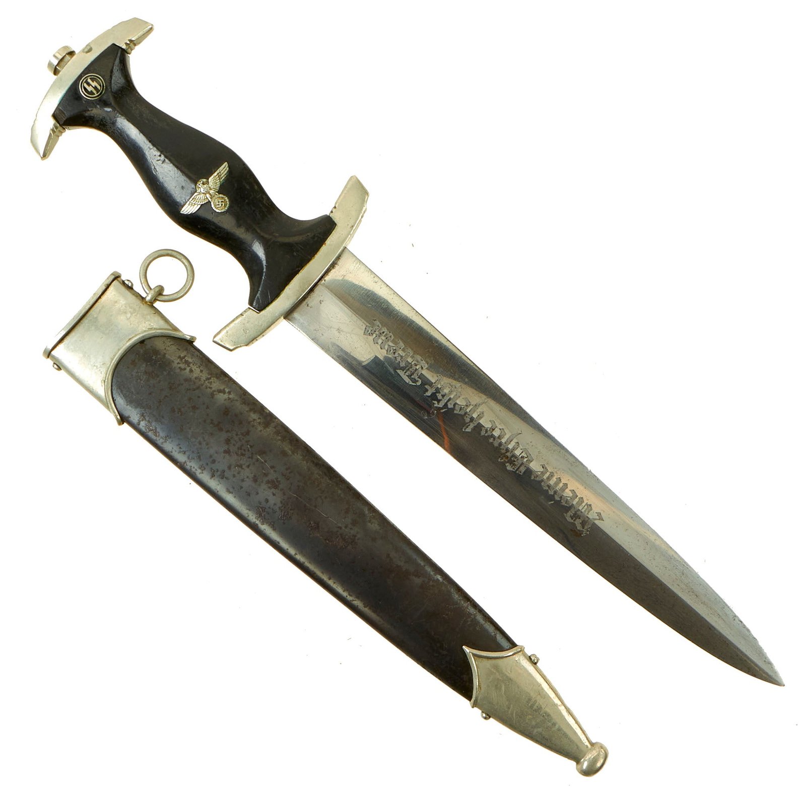 Buy Original German WWII Early Transitional Model 1933 SS Dagger by Carl Eickhorn with Scabbard - RZM 941 / 36 / SS | Original Firearms Antique For Sale