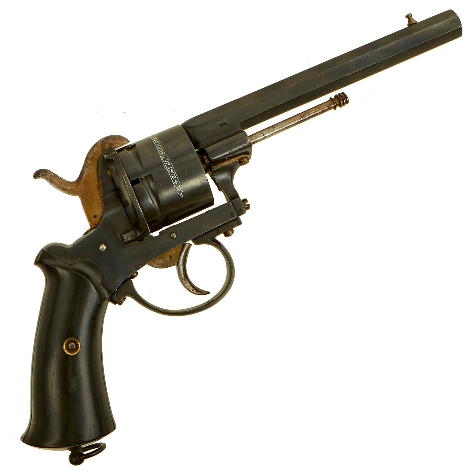 Buy Original Belgian "The Guardian" American Model of 1878 11mm Pinfire Double Action Revolver with Liège Proofs - Serial 19 | Original Firearms Antique For Sale