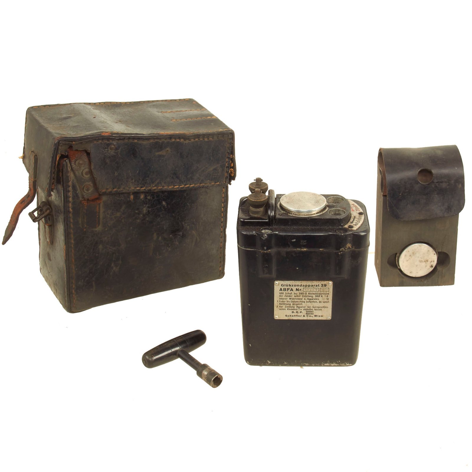Buy Original German WWII 1940 Dated Combat Engineer M39 Explosive Detonator with Case & 2 Handles - Glühzündapparat 39 | Original Firearms Antique For Sale