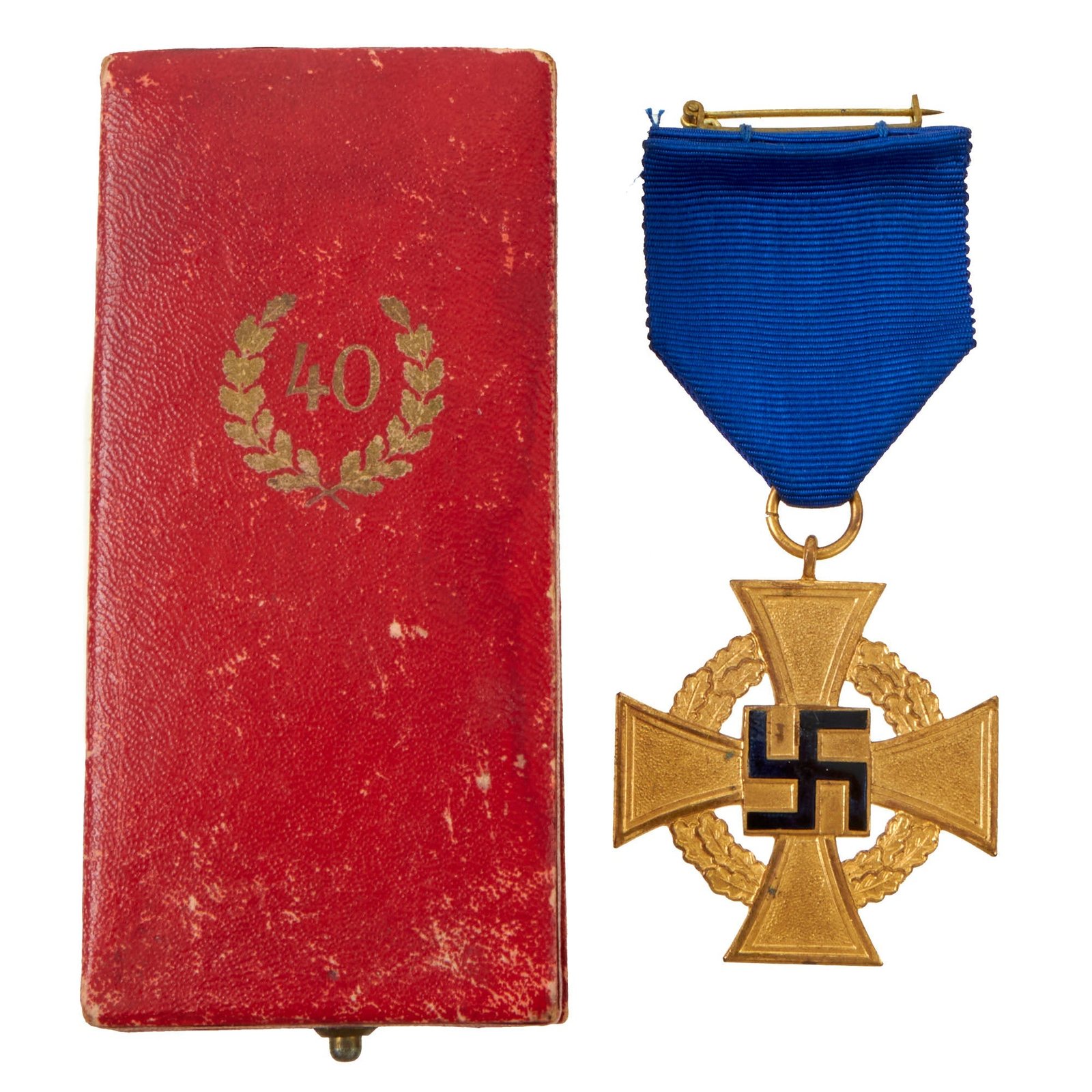Buy Original German WWII 1st Class 40 Year Civil Service Faithful Service Medal in Case | Original Firearms Antique For Sale