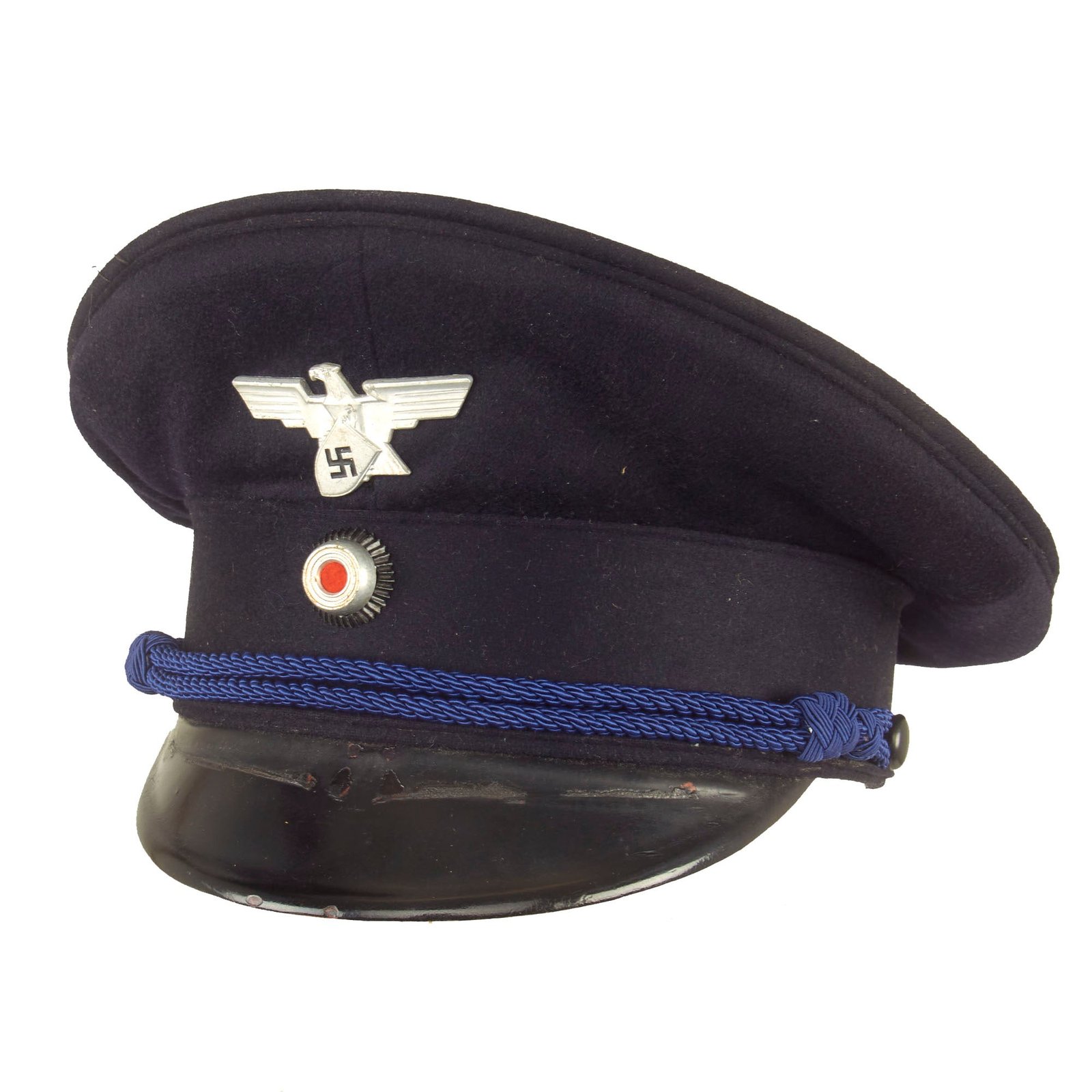 Buy Original German WWII Werkschutz Factory Protection Leader Black Schirmmütze Visor Cap | Original Firearms Antique For Sale