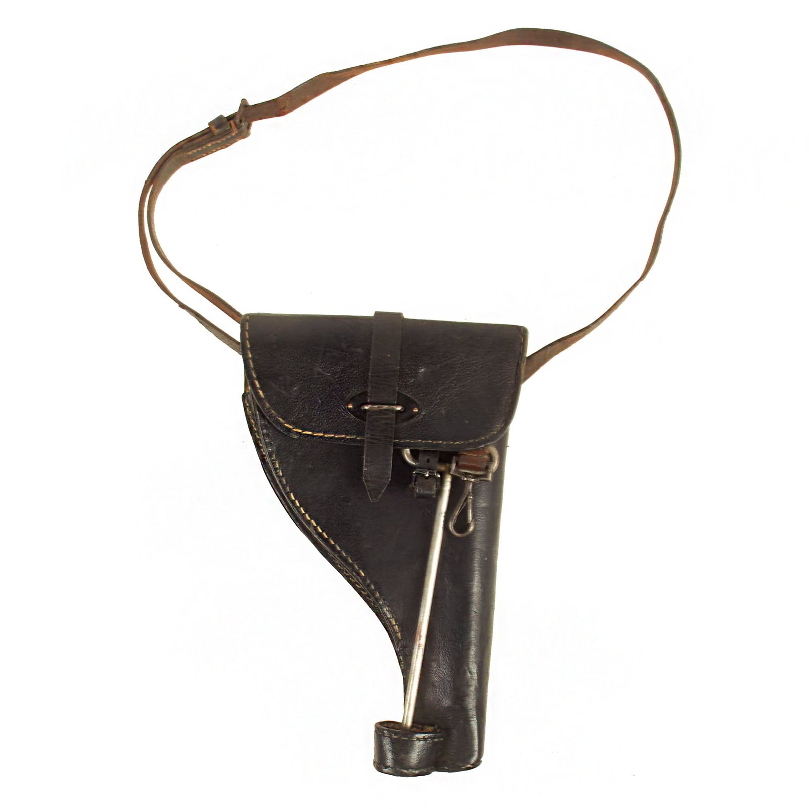 Buy Original German WWII Flare Signal Pistol Holster by Lederwarenwerk Curt Vogel K.G (fuq) with Carry Strap and Cleaning Rod - dated 1941 | Original Firearms Antique For Sale