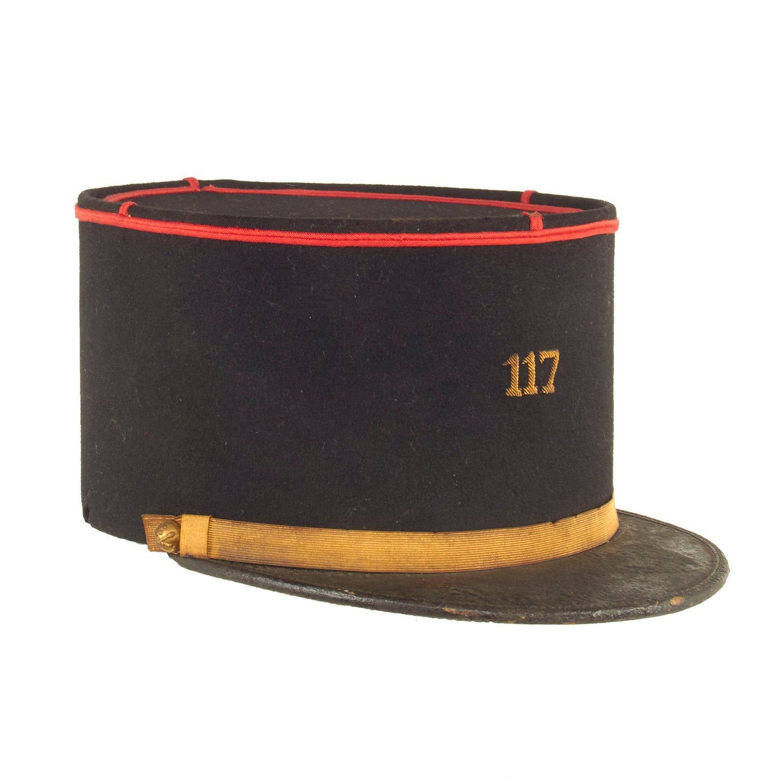 Buy Original French WWII Era French 117th Regiment Artillerie Toulouse Artillery Regiment Kepi With Added Unit Crest Pin | Original Firearms Antique For Sale