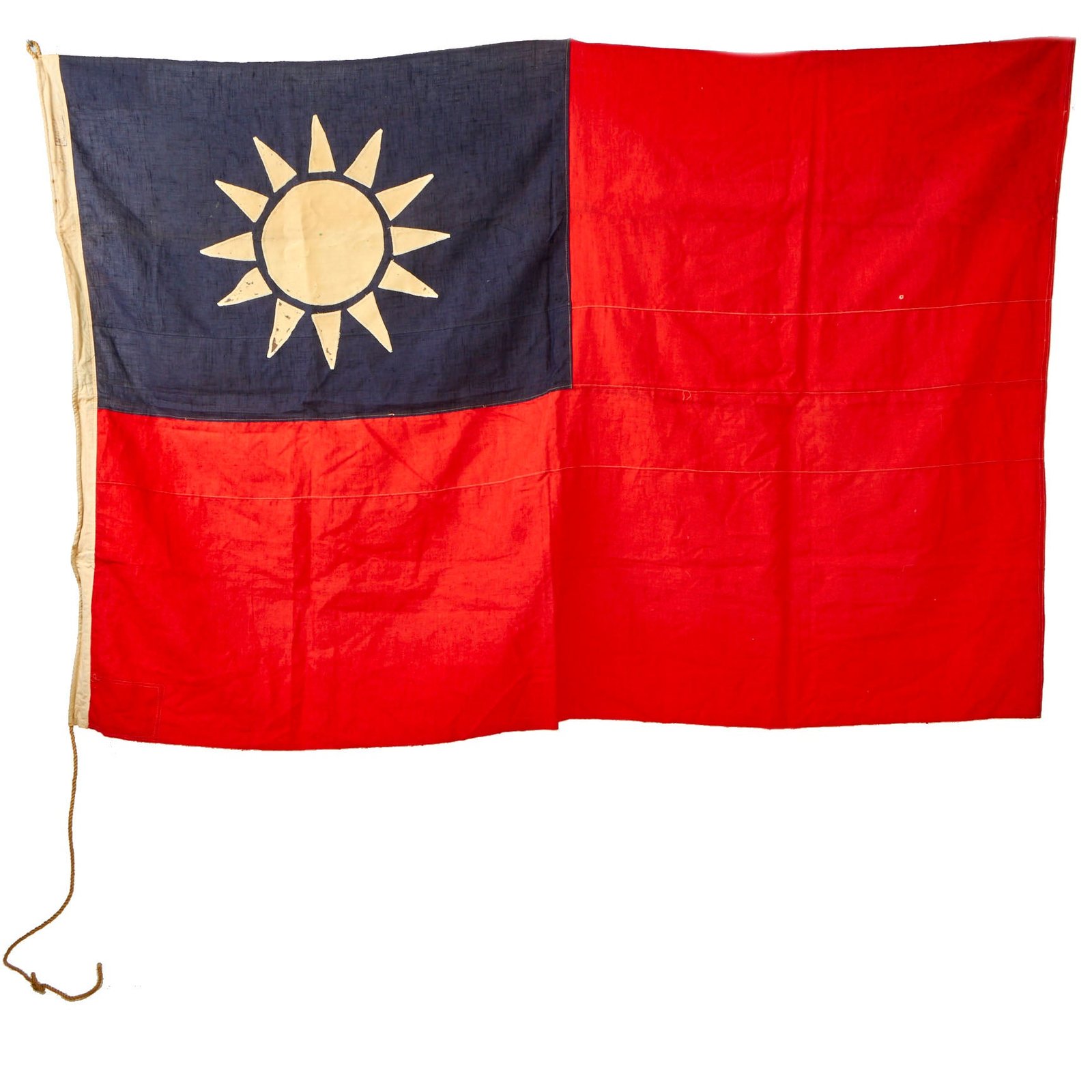 Buy Original Chinese WWII Multi-Piece Constructed National Flag of the Republic of China by Te Tai & Co - 3’ x 5’ | Original Firearms Antique For Sale
