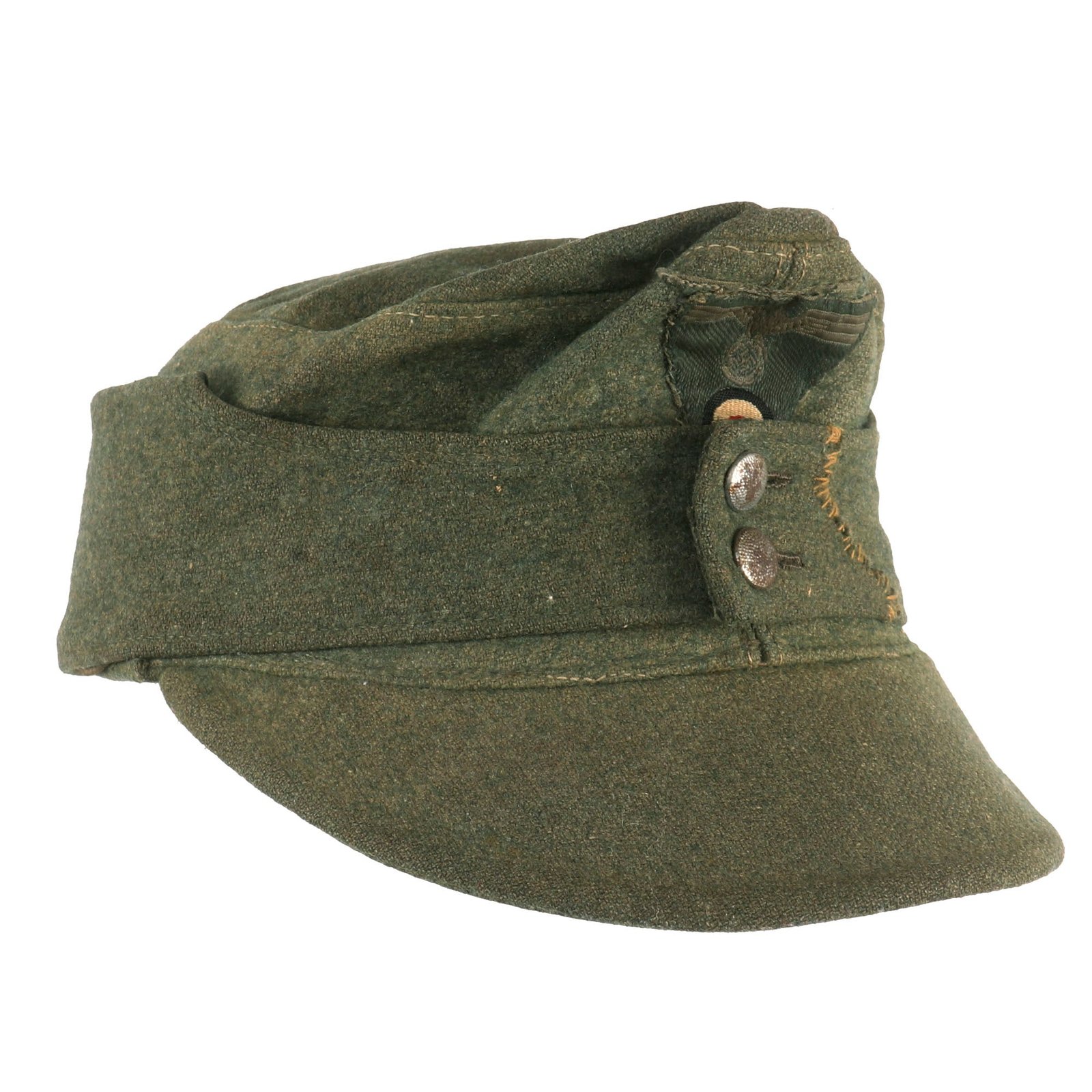 Buy Original German WWII Service Worn M43 Heer Army Feldmütze Field Cap with Period Repairs | Original Firearms Antique For Sale
