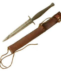 Buy Original U.S. WWII USMC Marine Raider Stiletto Dagger by Camillus with Theater Made Replacement Leather Scabbard | Original Firearms Antique For Sale