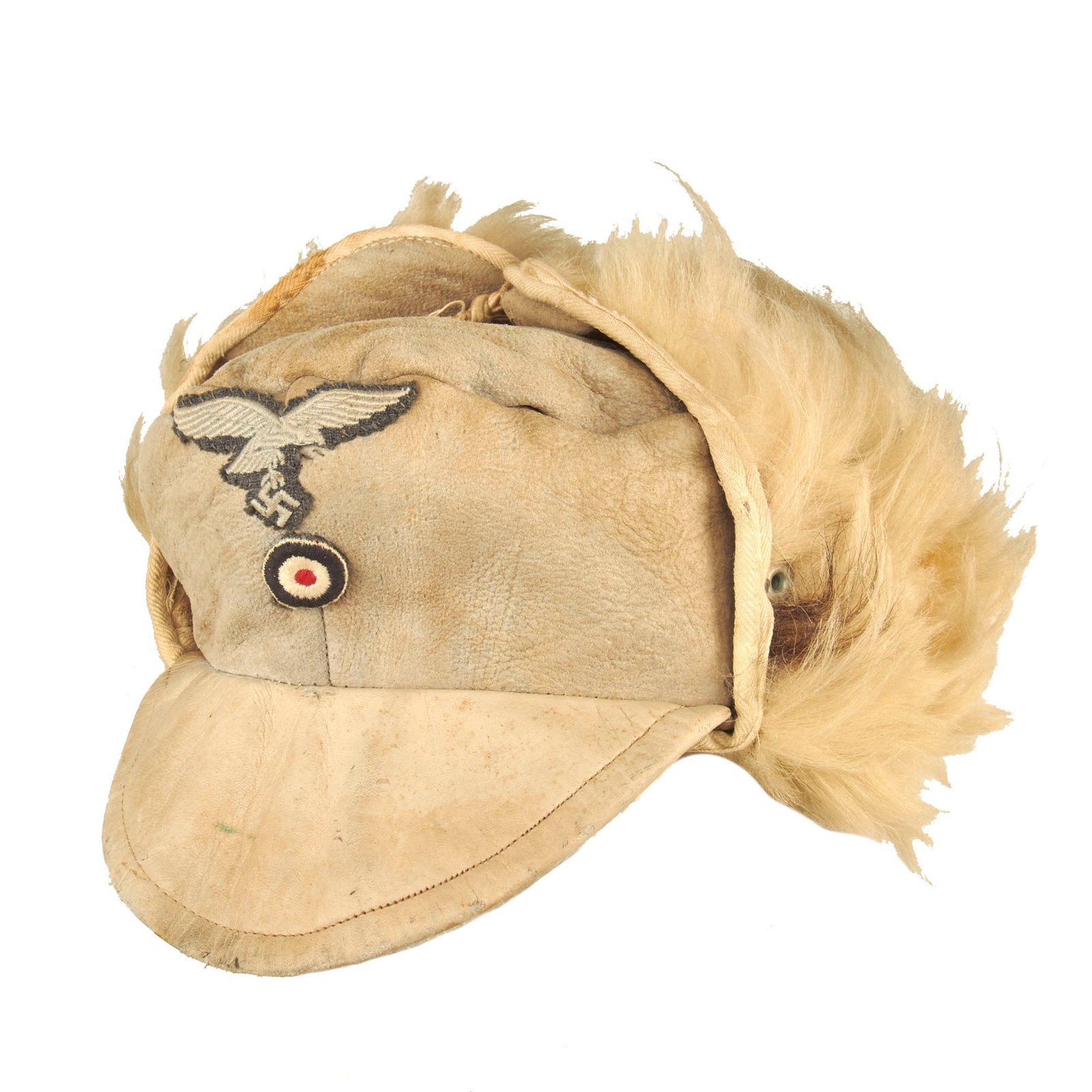 Buy Original German WWII Eastern Front Luftwaffe M43 Pelzmütze Winter Fur Lined Field Cap | Original Firearms Antique For Sale