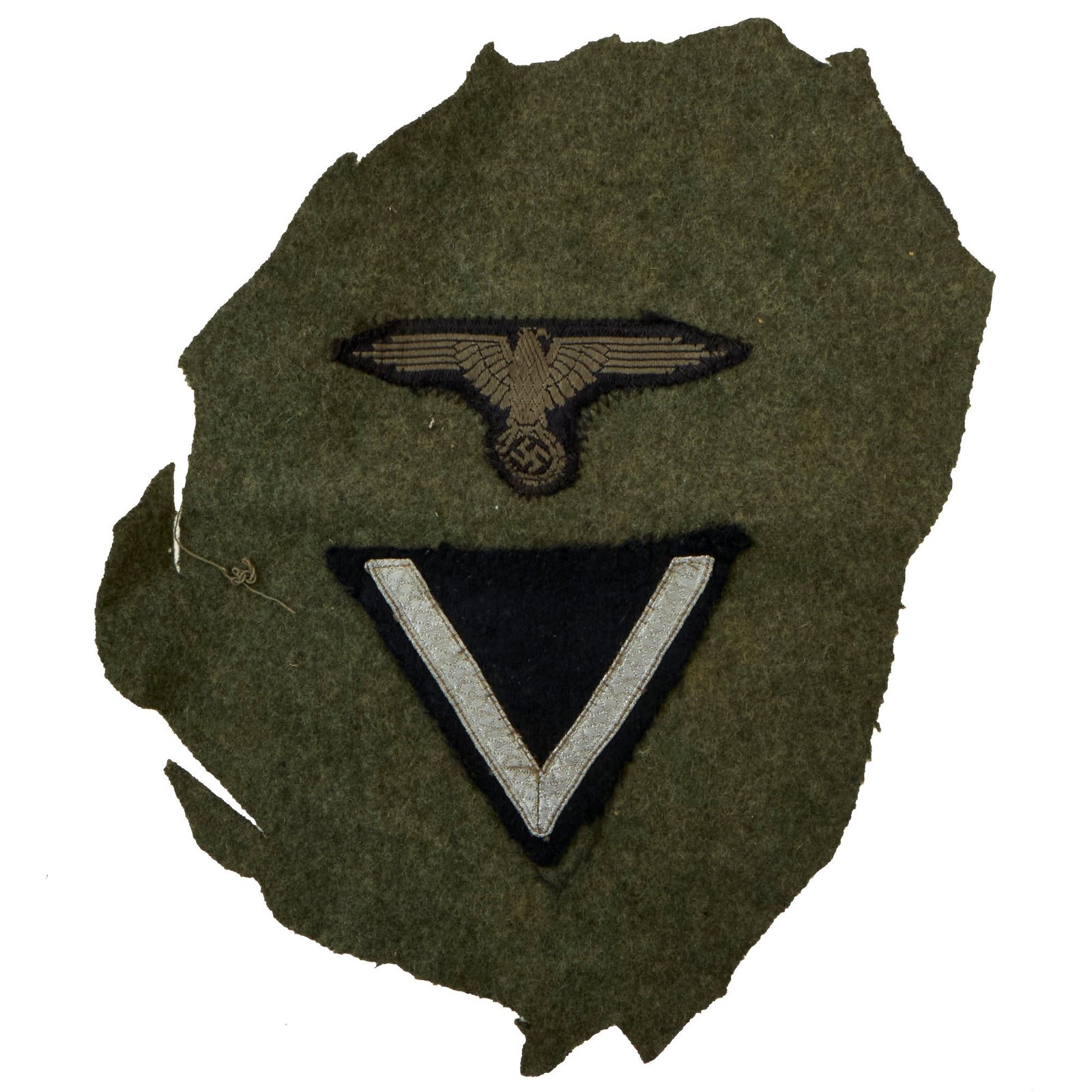 Buy Original German WWII Waffen SS Left Sleeve Eagle & Chevron Insignia Uniform Cut Out - SS-Sturmmann | Original Firearms Antique For Sale