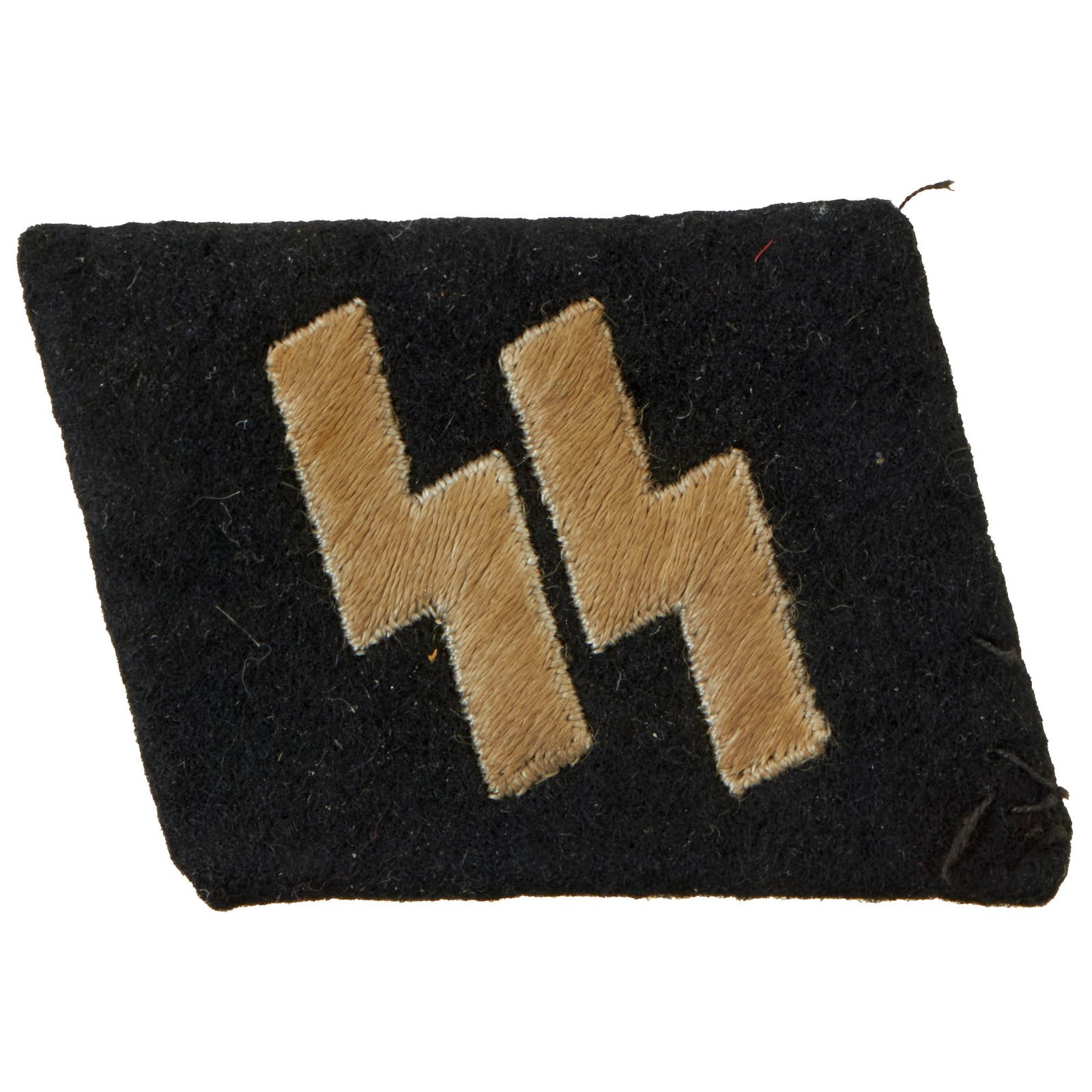 Buy Original German WWII SS EM/NCO Double Sig Rune Collar Tab with SS RZM Tag - Schutzstaffel | Original Firearms Antique For Sale