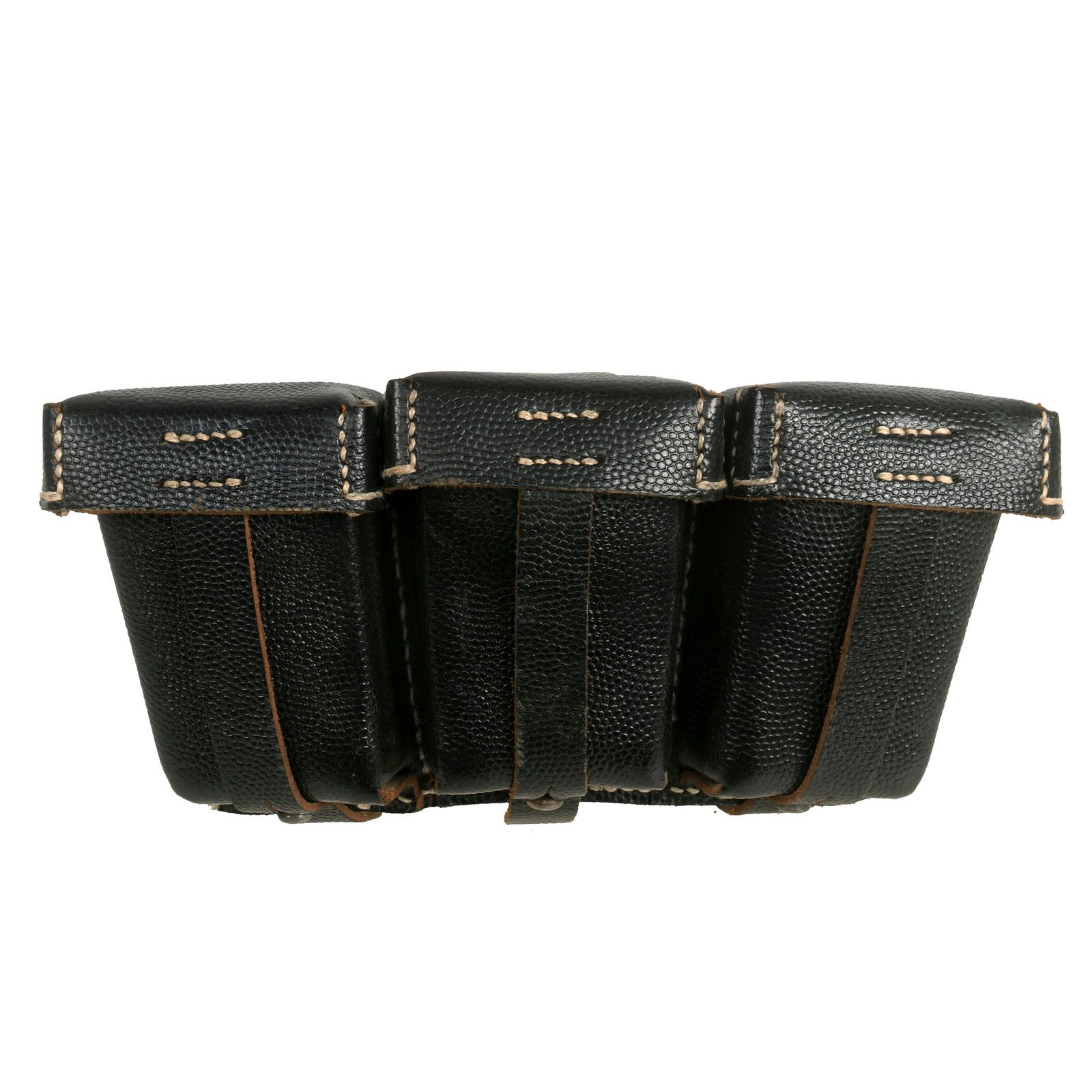 Buy Original German WWII Unissued Late War Black Leather Mauser 98k Triple Pouch - RBNr. 0/0676/0033 | Original Firearms Antique For Sale