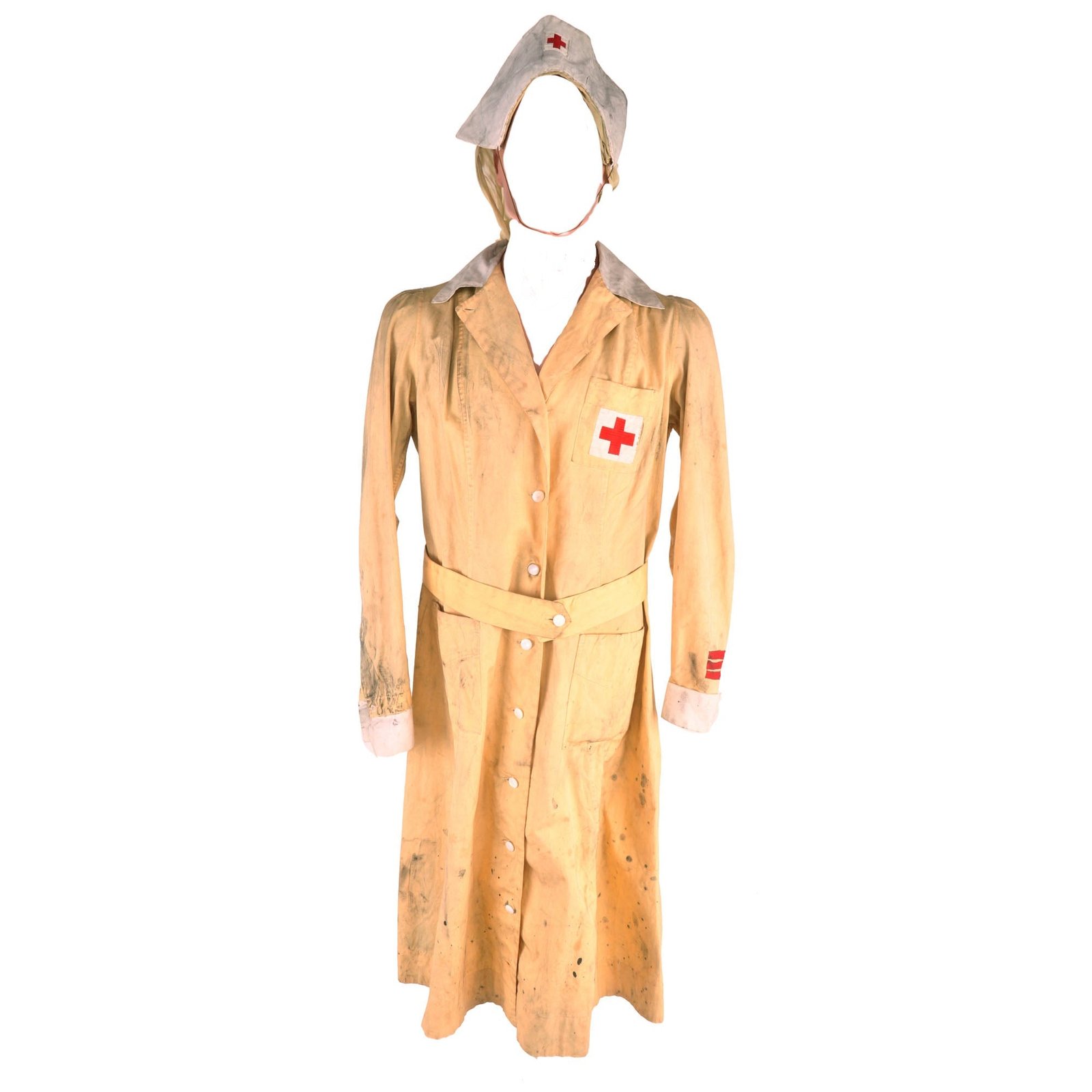 Buy Original U.S. WWII American Red Cross Staff Assistance Corps Nurse’s Uniform Dress & Veil - Service Stripes | Original Firearms Antique For Sale