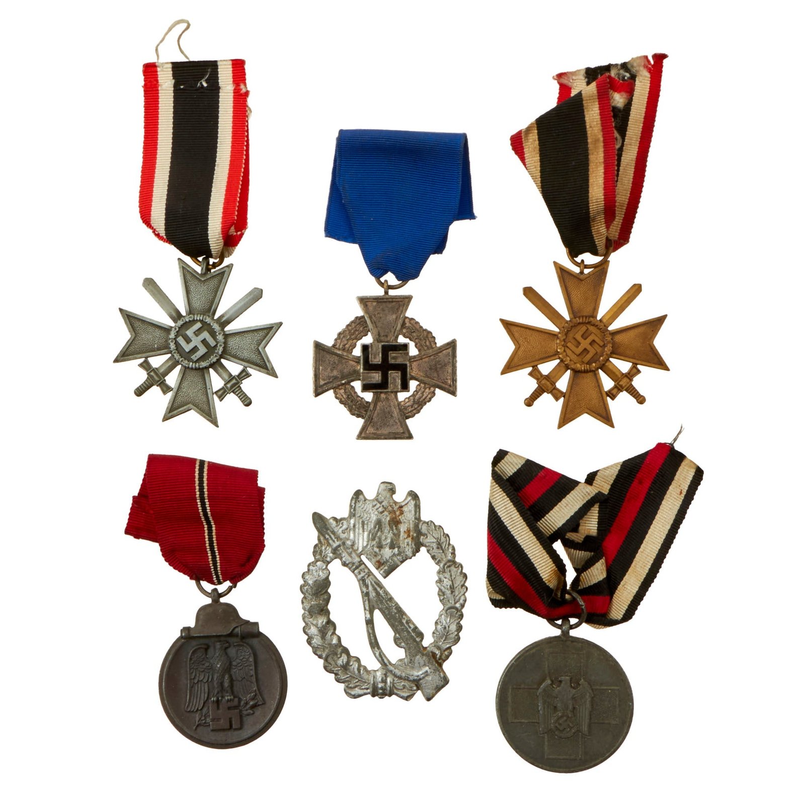 Buy Original German WWII Medal & Award Grouping with KvKII (2), Eastern Medal, IAB, and More - 6 Items | Original Firearms Antique For Sale