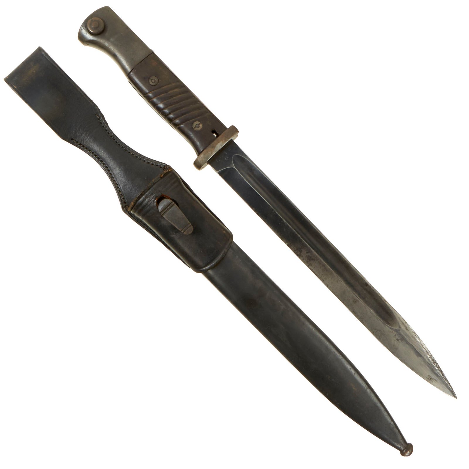 Buy Original German WWII 98k 1938 dated Bayonet by Carl Eickhorn with Scabbard and Frog - Matching Serial 6612 O | Original Firearms Antique For Sale