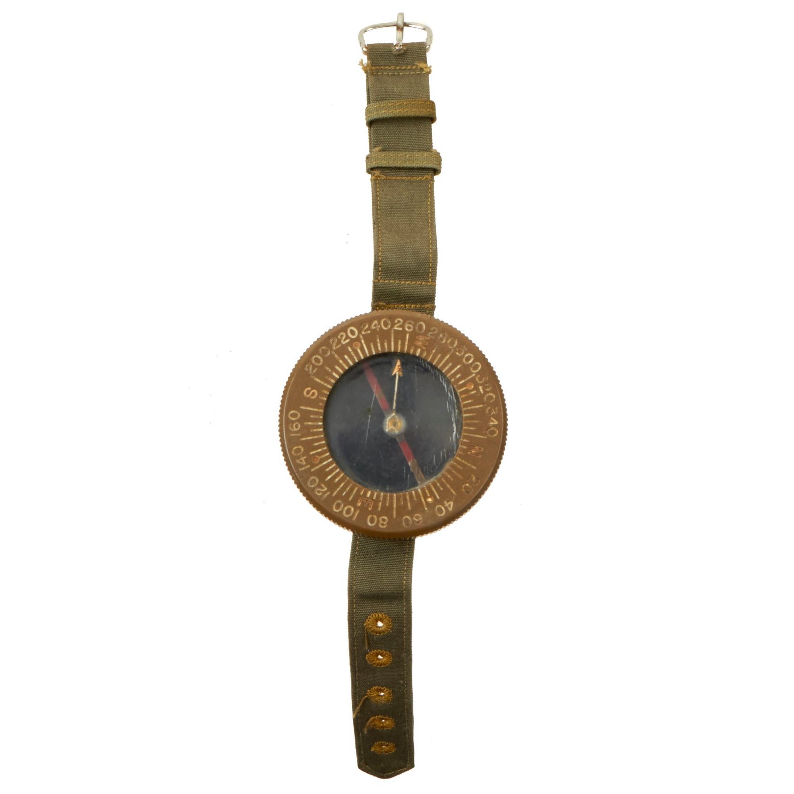 Buy Original U.S. WWII US Army Corps of Engineers Wrist Compass by Superior Magneto Corporation with Web Wristband - Dated May 1944 | Original Firearms Antique For Sale