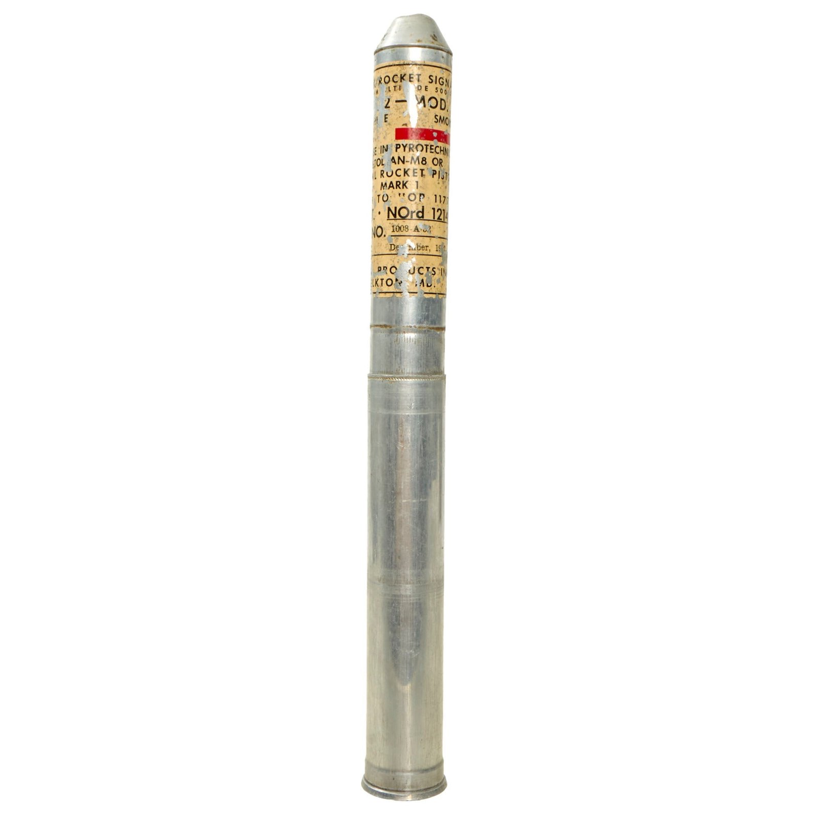 Buy Original U.S. WWII Inert Pistol Rocket Signal Round, Mk. 2 Mod. 1 in Original Tube | Original Firearms Antique For Sale