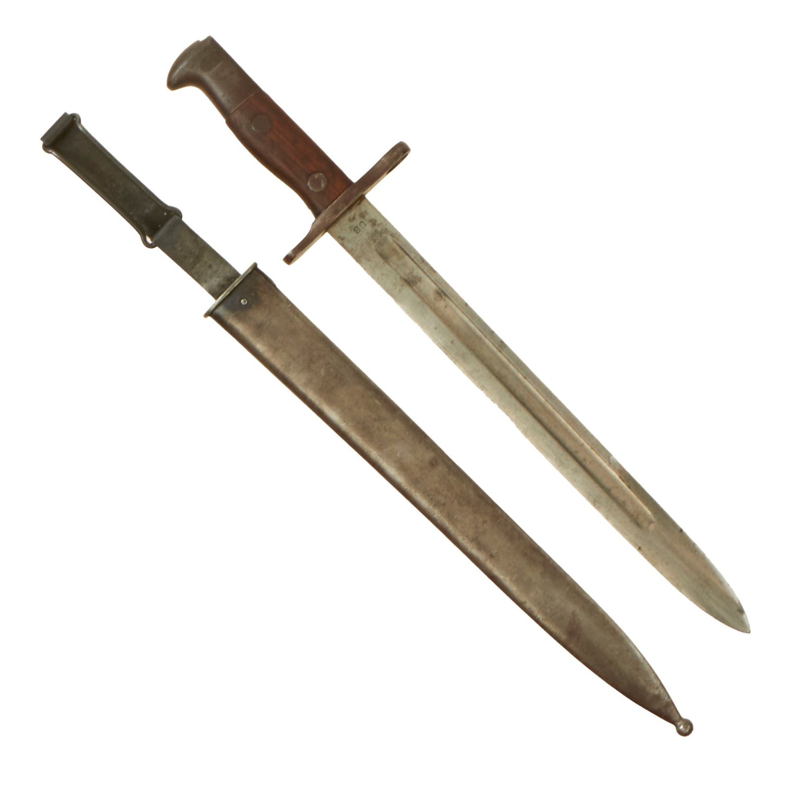 Buy Original U.S. Philippine - American War Model 1892 Krag Rifle Bayonet and 2nd Pattern Scabbard - Dated 1899 | Original Firearms Antique For Sale