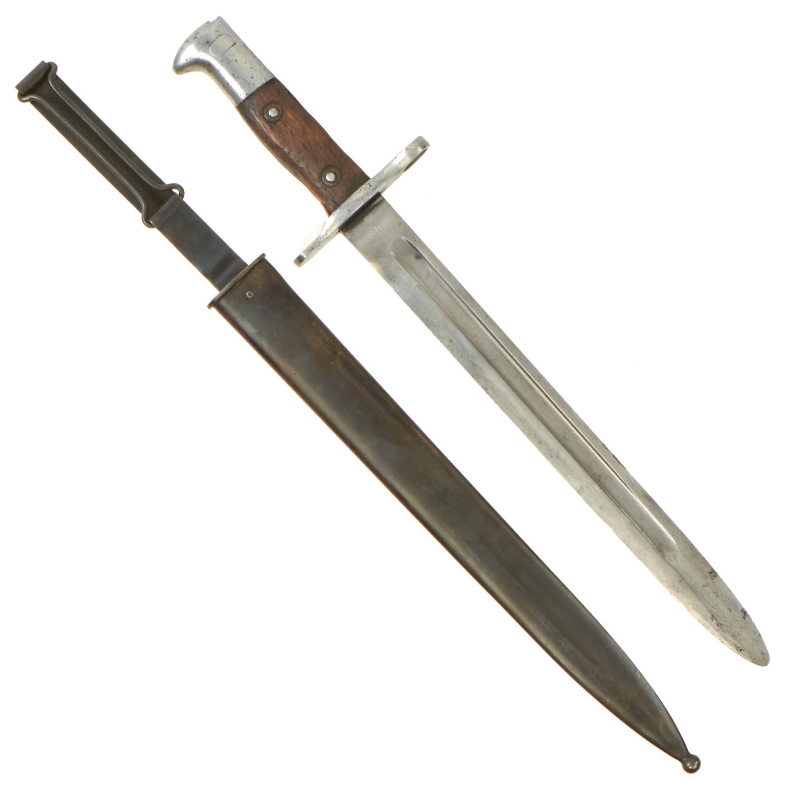 Buy Original U.S. Philippine - American War Model 1892 Krag Rifle Bayonet and 2nd Pattern Scabbard - Dated 1901 | Original Firearms Antique For Sale