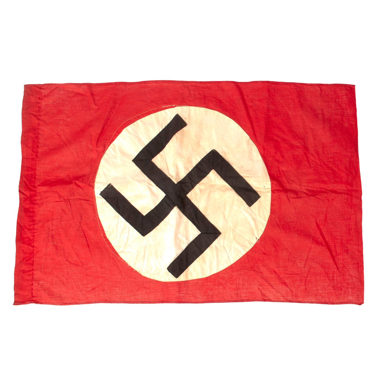 Original German WWII NSDAP Small Double Sided National Political Flag - 18 1/2" x 28 1/2"