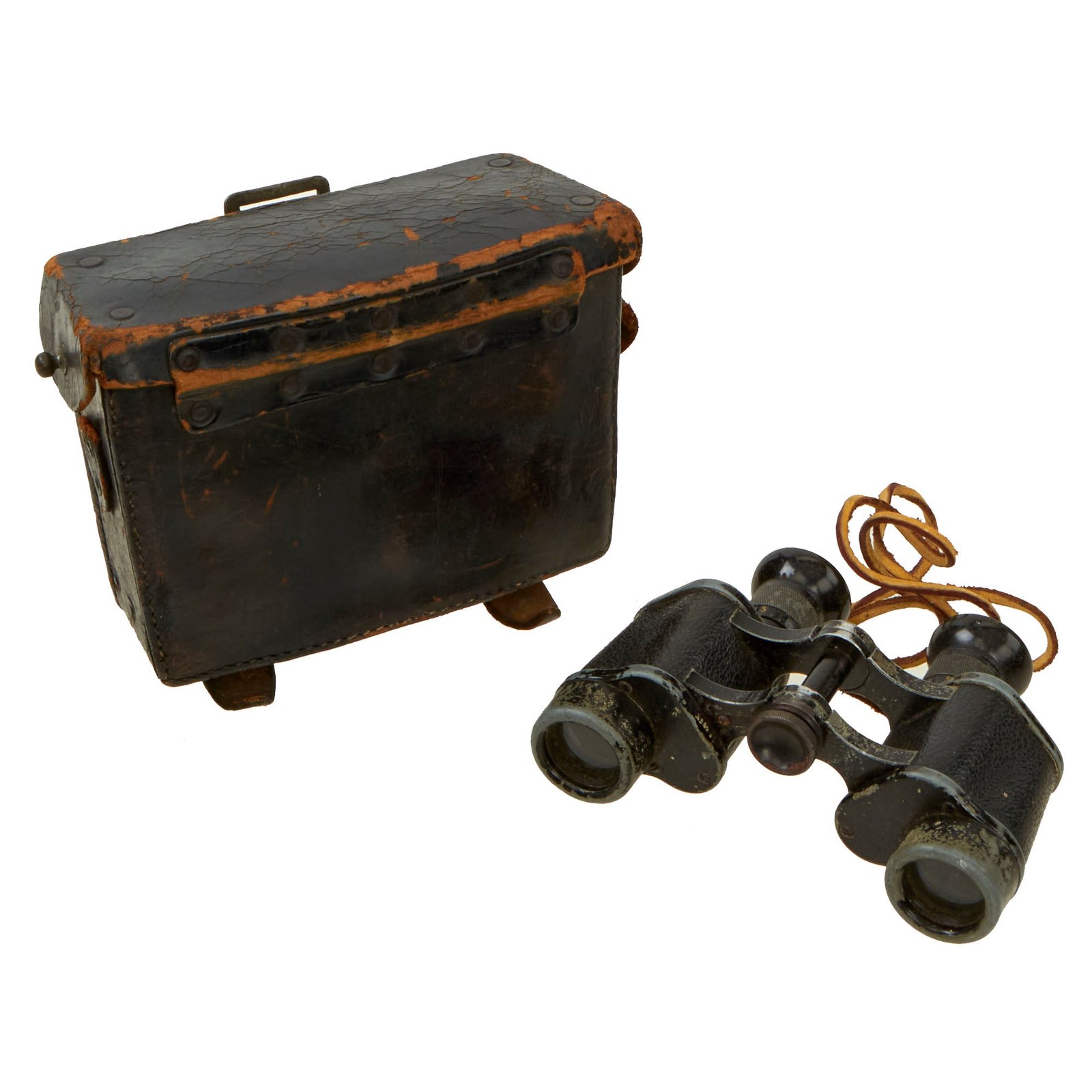 Buy Original German WWI Fernrohr 03 Binoculars by Carl Zeiss with Leather Case | Original Firearms Antique For Sale