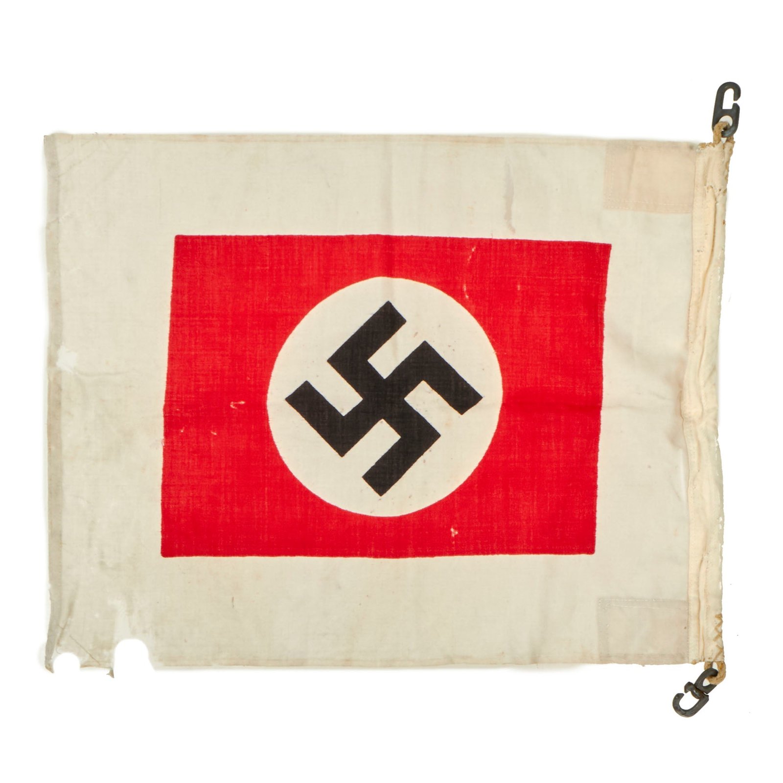 Buy Original German WWII Service Worn Small 0.5m x 0.6m Kriegsmarine Navy Harbor Pilot Boat Flag | Original Firearms Antique For Sale