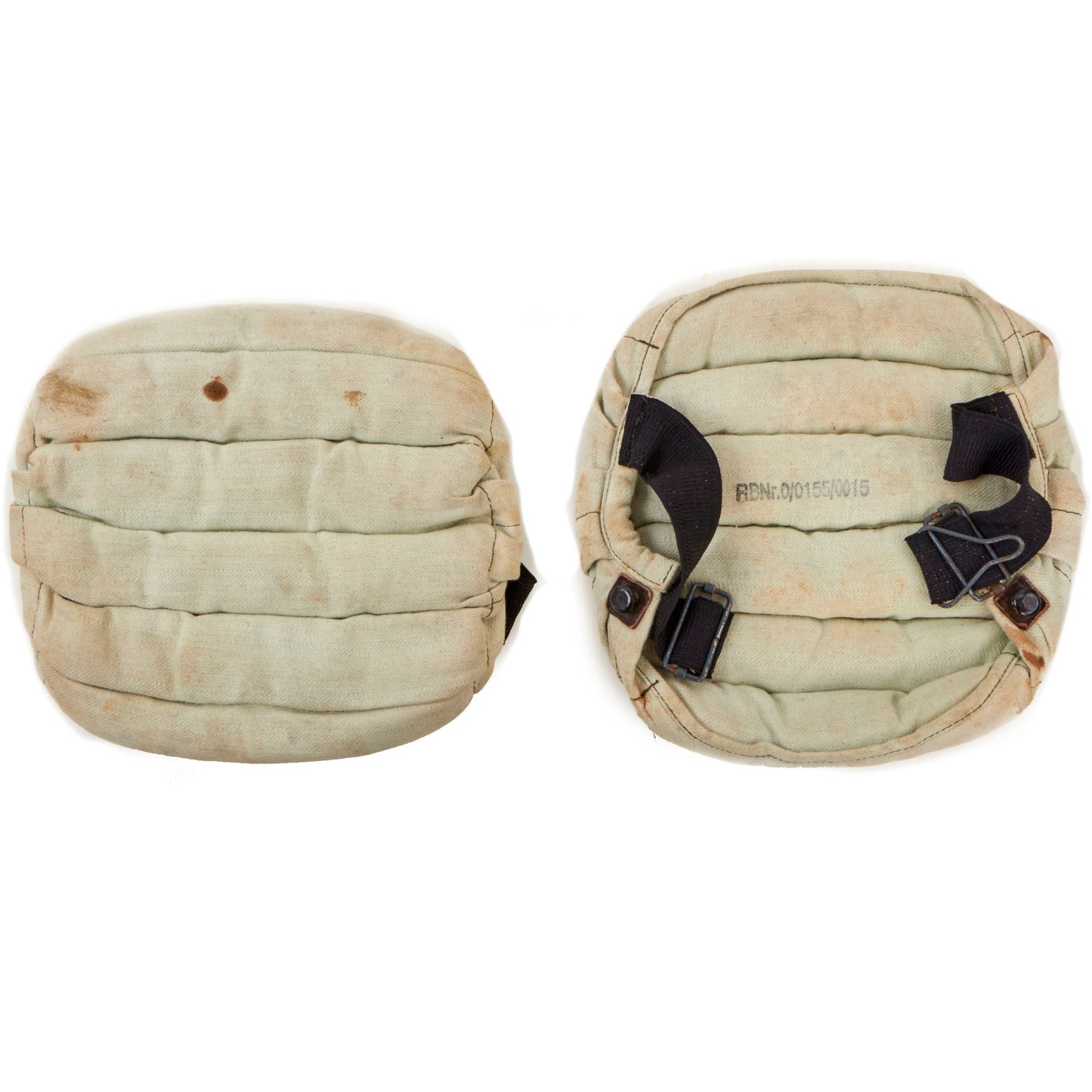Buy Original Rare German WWII Luftwaffe Fallschirmjäger Paratrooper Set of Two Knee Pads - Matching RBNr. Marked | Original Firearms Antique For Sale