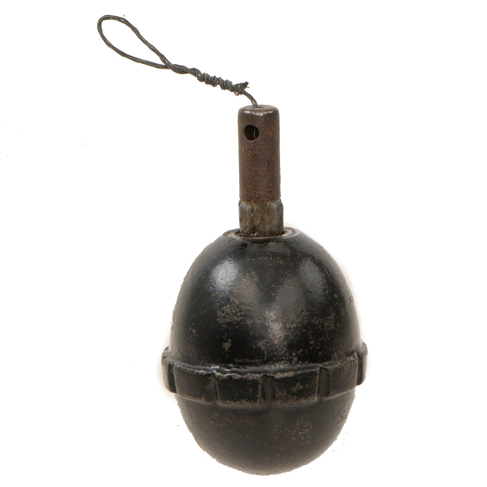 Original German WWI Model 1917 n/A Inert Egg Hand Fragmentation Grenade with Spare Transit Fuze - Eierhandgranate
