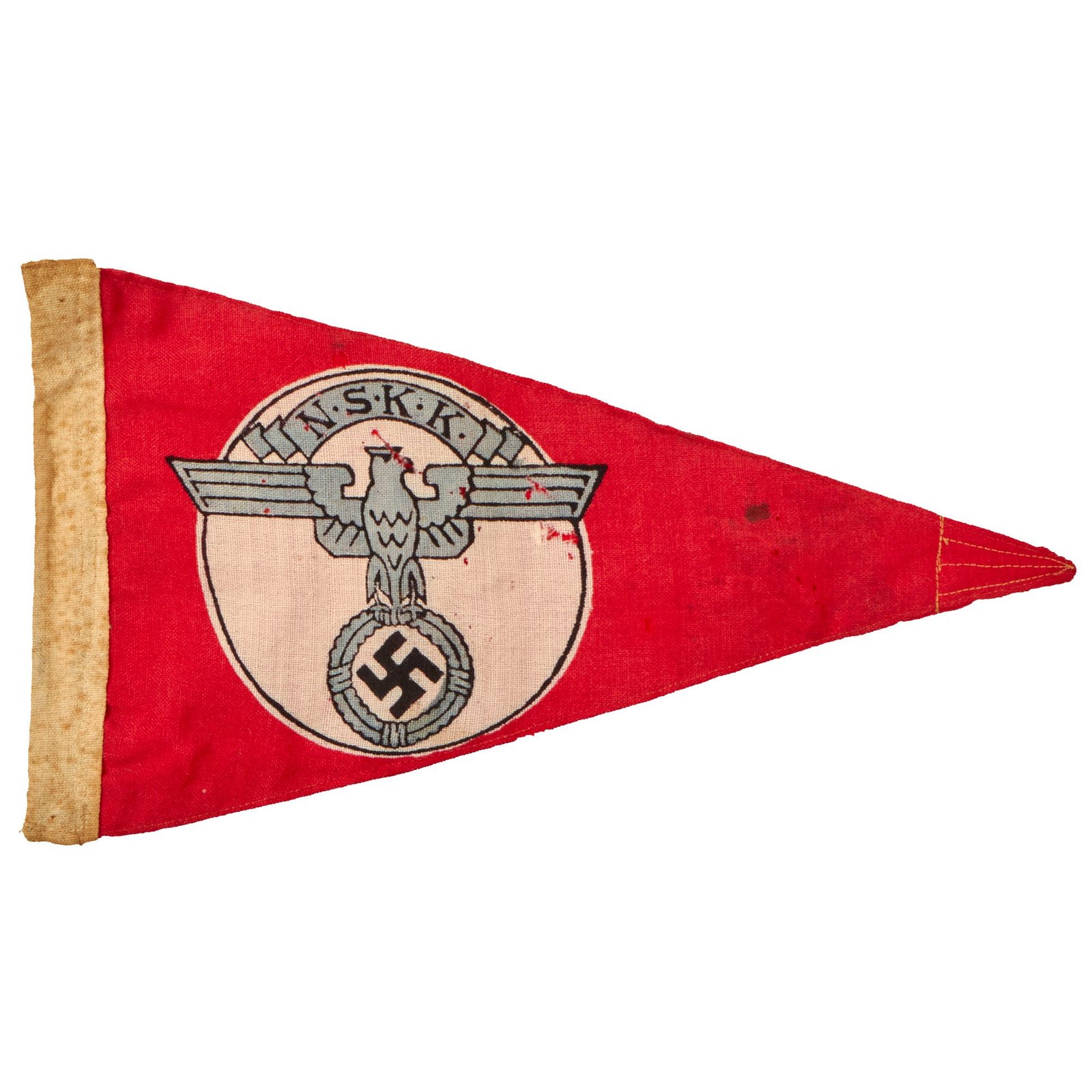 Buy Original German WWII NSKK Vehicle Staff Car Pennant Flag - 7 ¼" x 13" | Original Firearms Antique For Sale