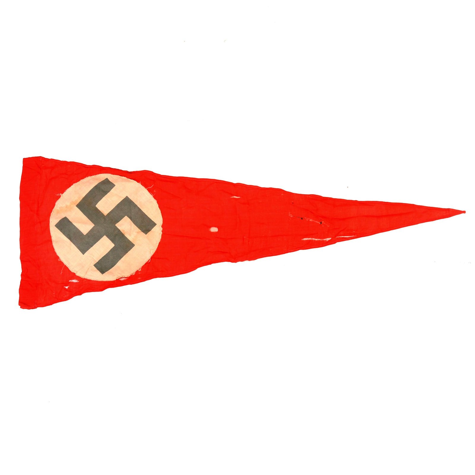 Buy Original German WWII Service Worn NSDAP National Socialist Large Pennant Flag - 12 1/2" x 34" | Original Firearms Antique For Sale