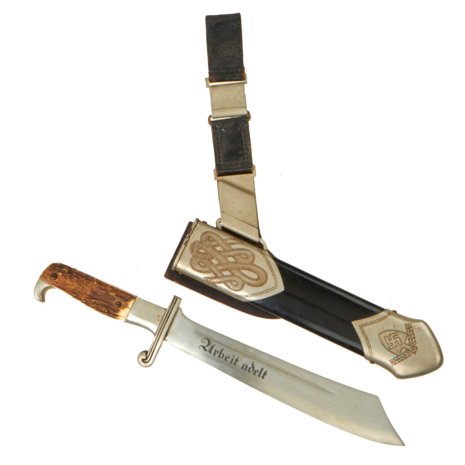 Buy Original German Pre-WWII RAD Labor Corps Enlisted Mans Hewer by Carl Eickhorn with Rare Bullet Style Hanger & Belt Loop | Original Firearms Antique For Sale