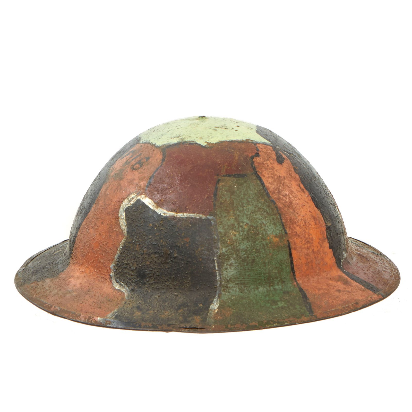 Buy Original British WWI Panel Camouflage Painted Mk 1 Brodie Helmet | Original Firearms Antique For Sale