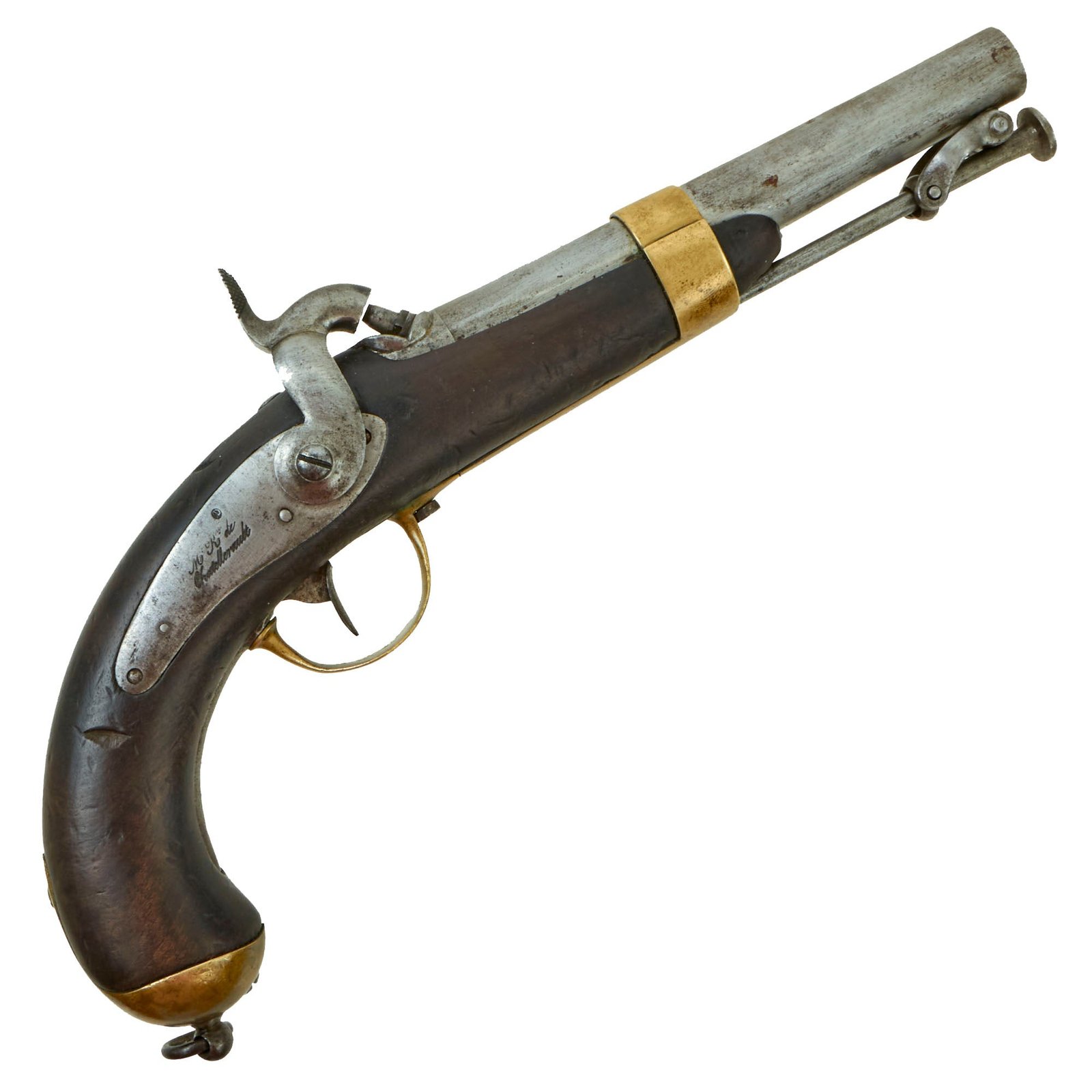 Buy Original French Modèle 1837 Navy Percussion Pistol made at Châtellerault Arsenal with Belt Hook | Original Firearms Antique For Sale