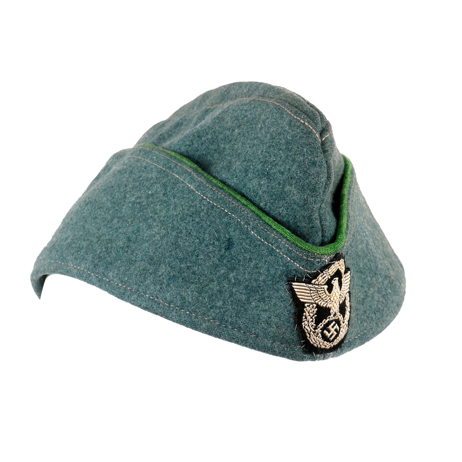 Buy Original German WWII Schutzpolizei Protection Police EM/NCO M38 Overseas Cap - Schiffchen | Original Firearms Antique For Sale
