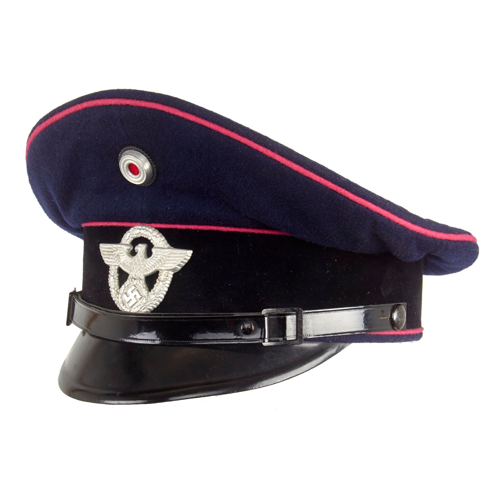 Buy Original German WWII Fire Protection Police EM/NCO Schirmmütze Visor Cap - size 54 | Original Firearms Antique For Sale